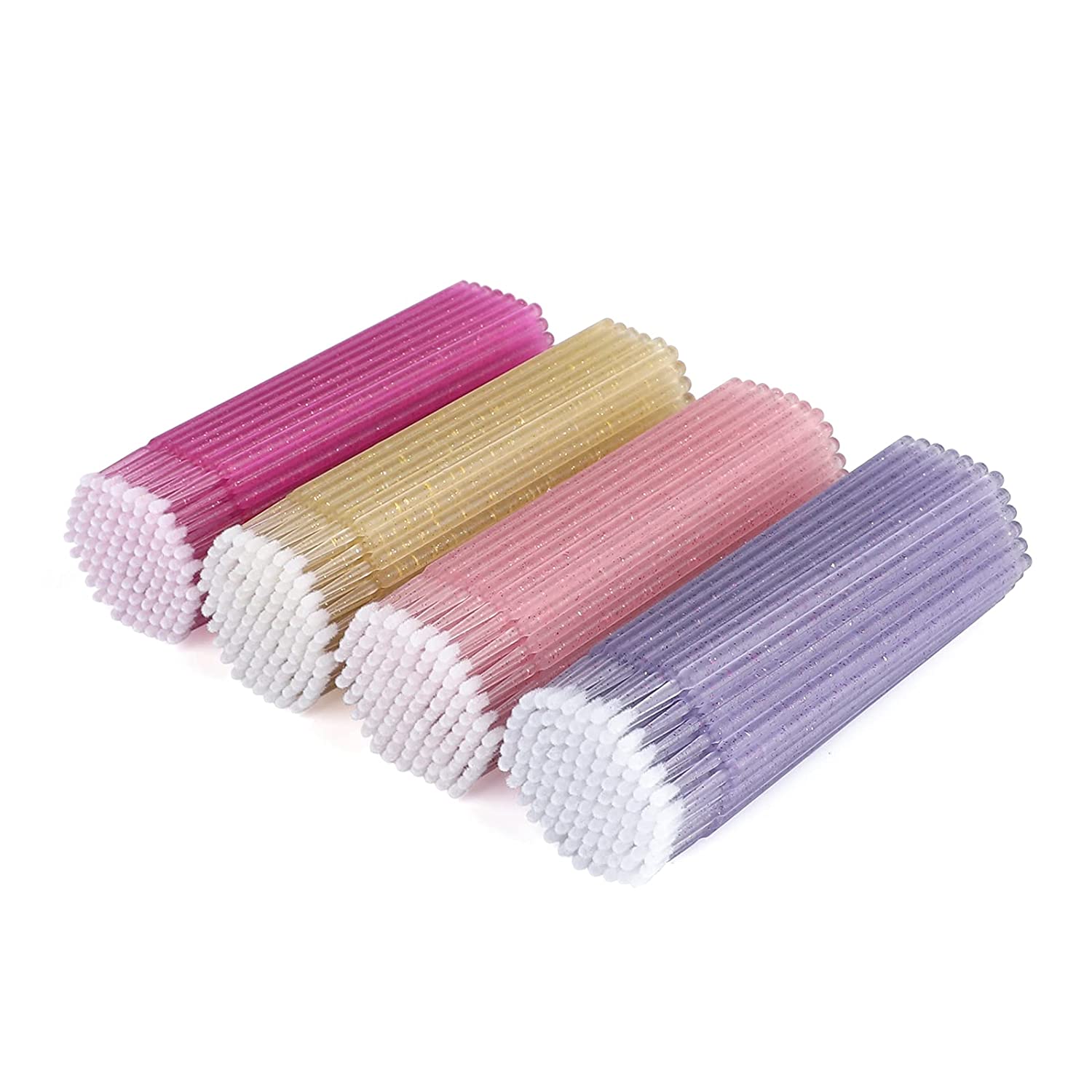 400PCS Crystal Micro Brush Applicator Disposable Micro Cotton Swabs for Eyelash Extensions Makeup Cl
