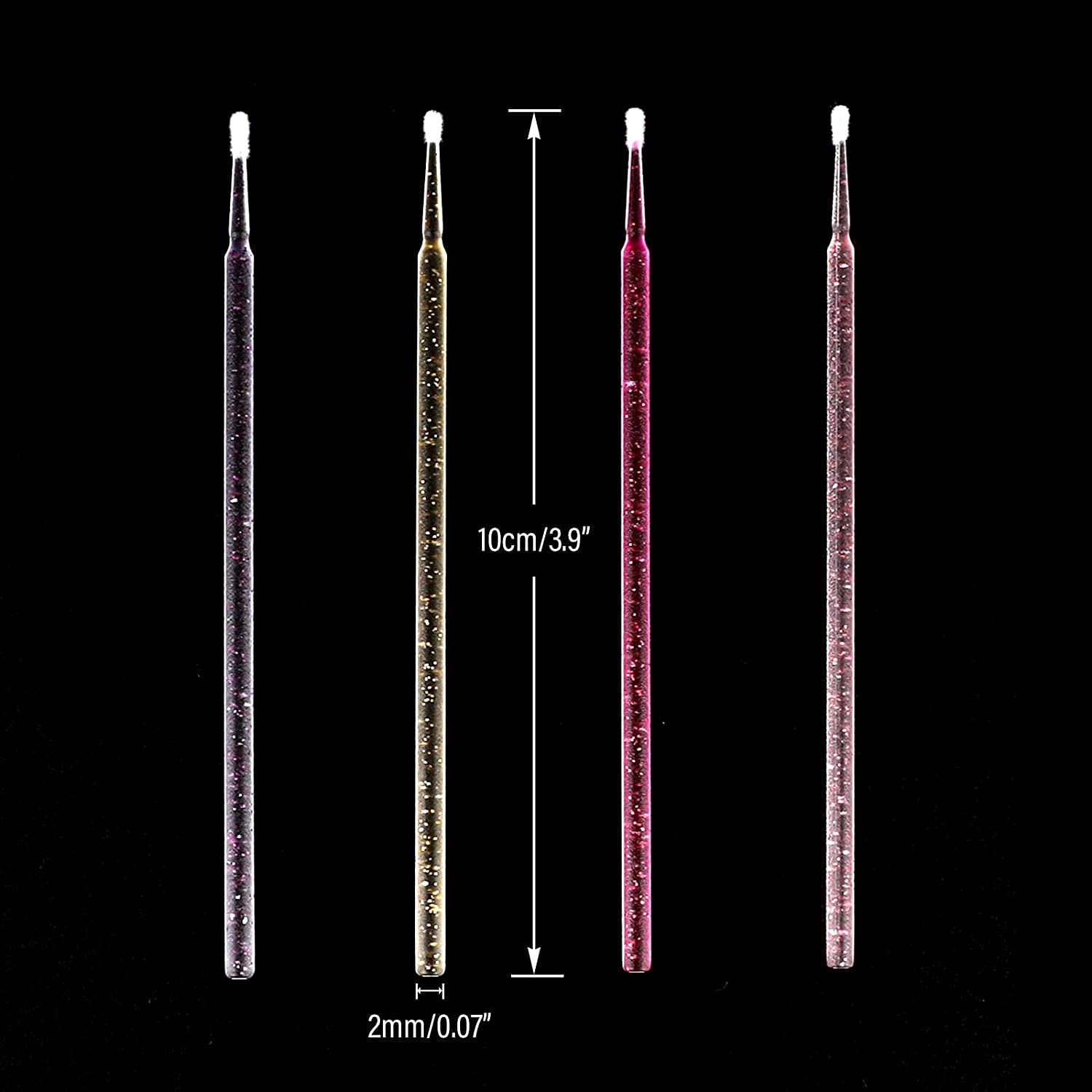 400PCS Crystal Micro Brush Applicator Disposable Micro Cotton Swabs for Eyelash Extensions Makeup Cl