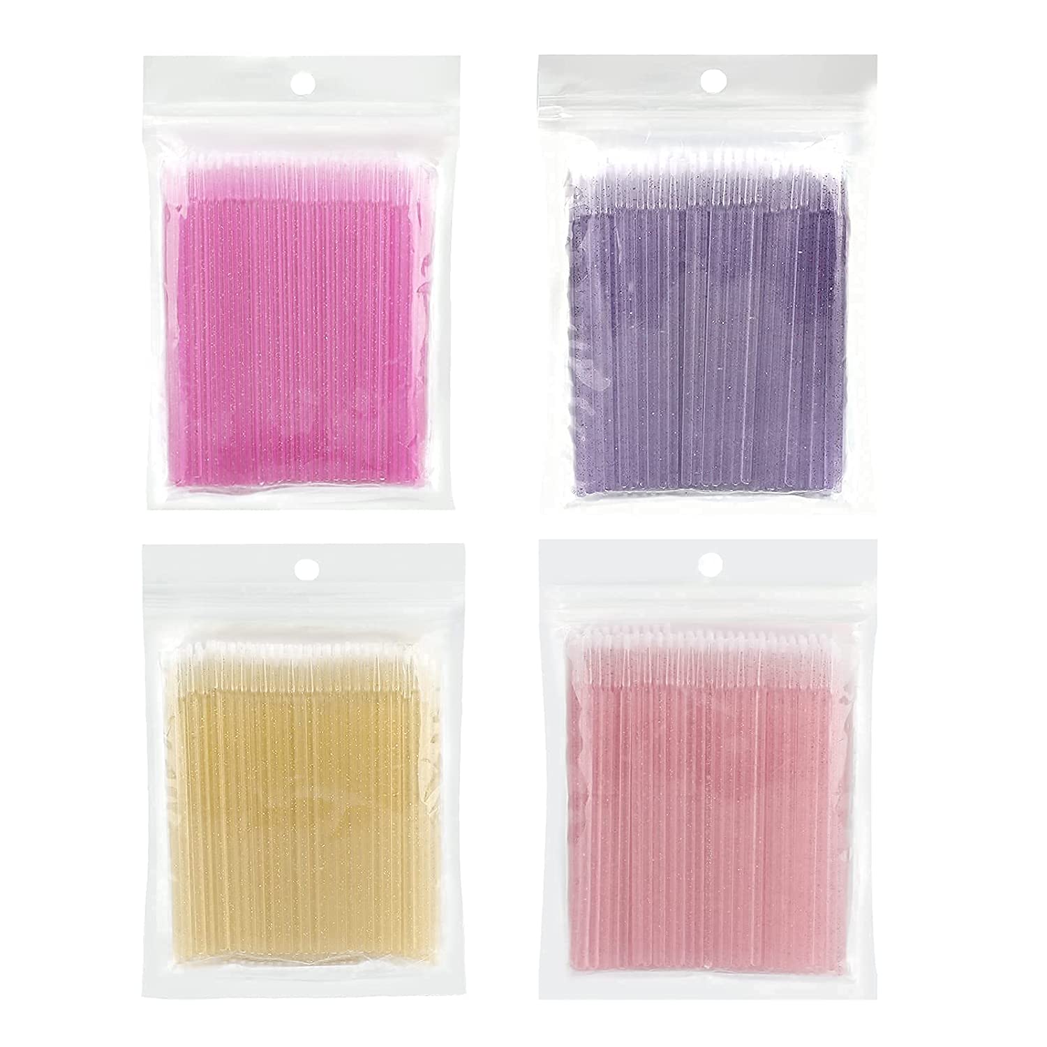 400PCS Crystal Micro Brush Applicator Disposable Micro Cotton Swabs for Eyelash Extensions Makeup Cl