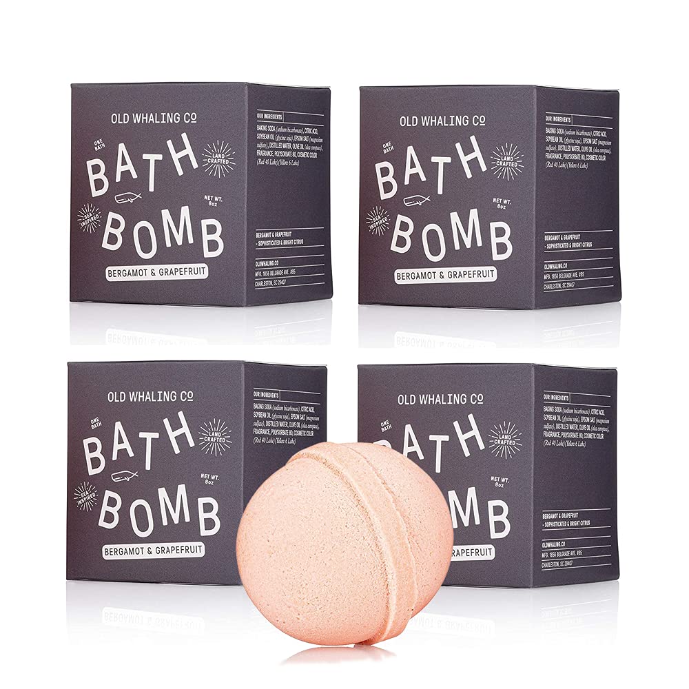 Old Whaling Co | Bergamot and Grapefruit Bath Bomb | Soothing Fizz | Moisturize, Cleanse Skin | Calm
