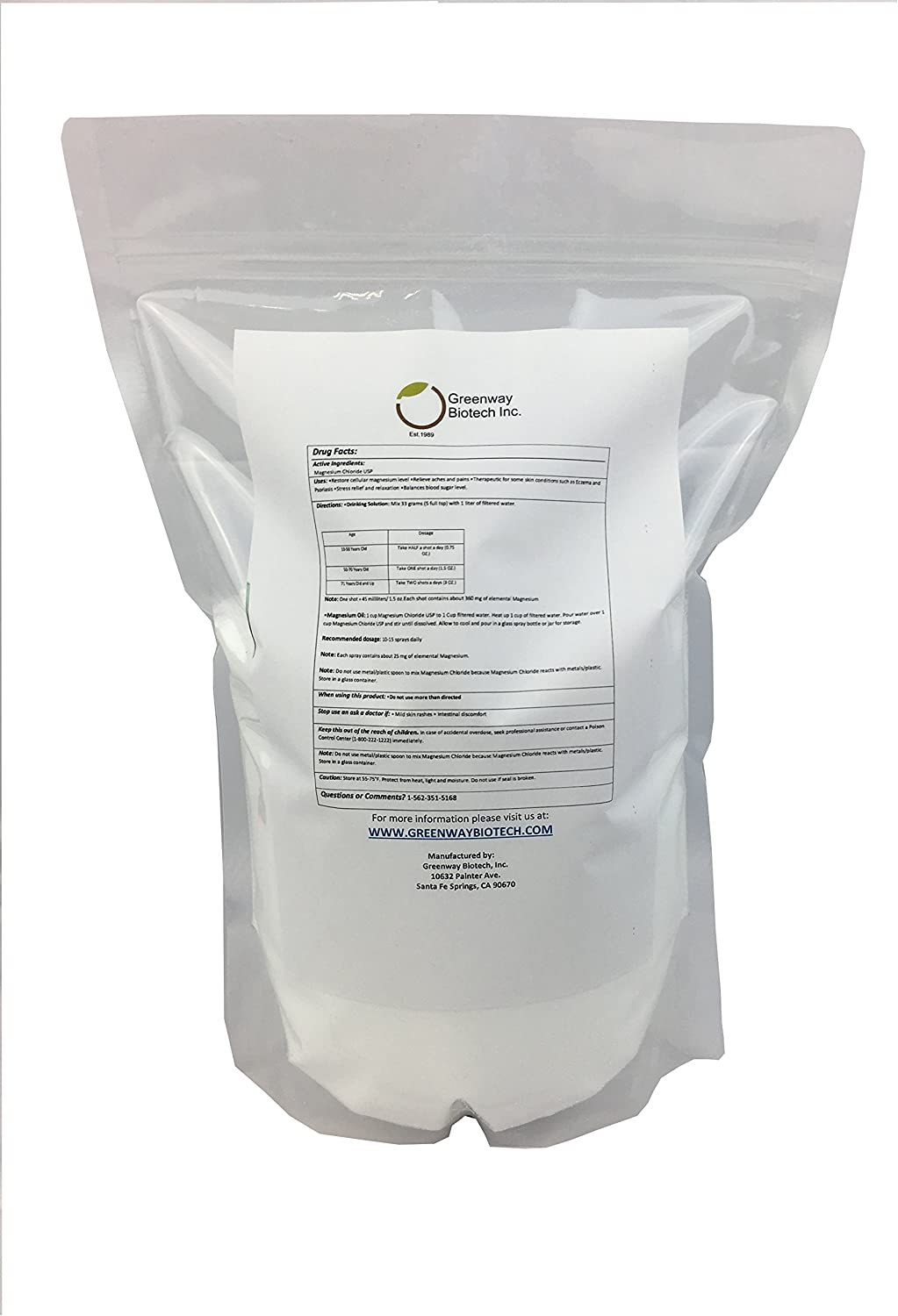 Magnesium Chloride USP (Pharmaceutical Grade) 100 Edible Cloruro de