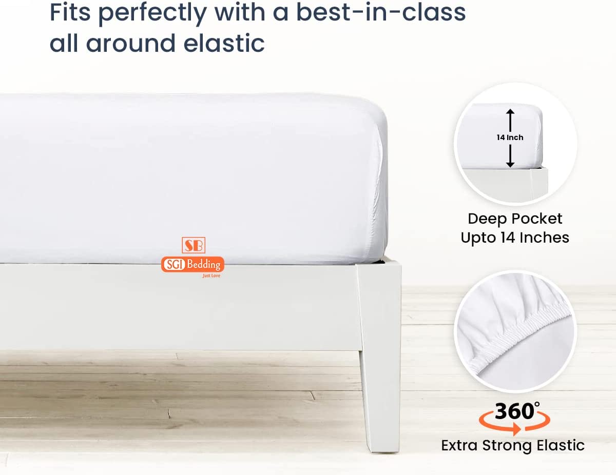 SGI bedding 30X76 Cot Bed RV Bunk & Truck Sleeper 4 Piece Sheet Set 800 TC Perfectly Fitted for RV,