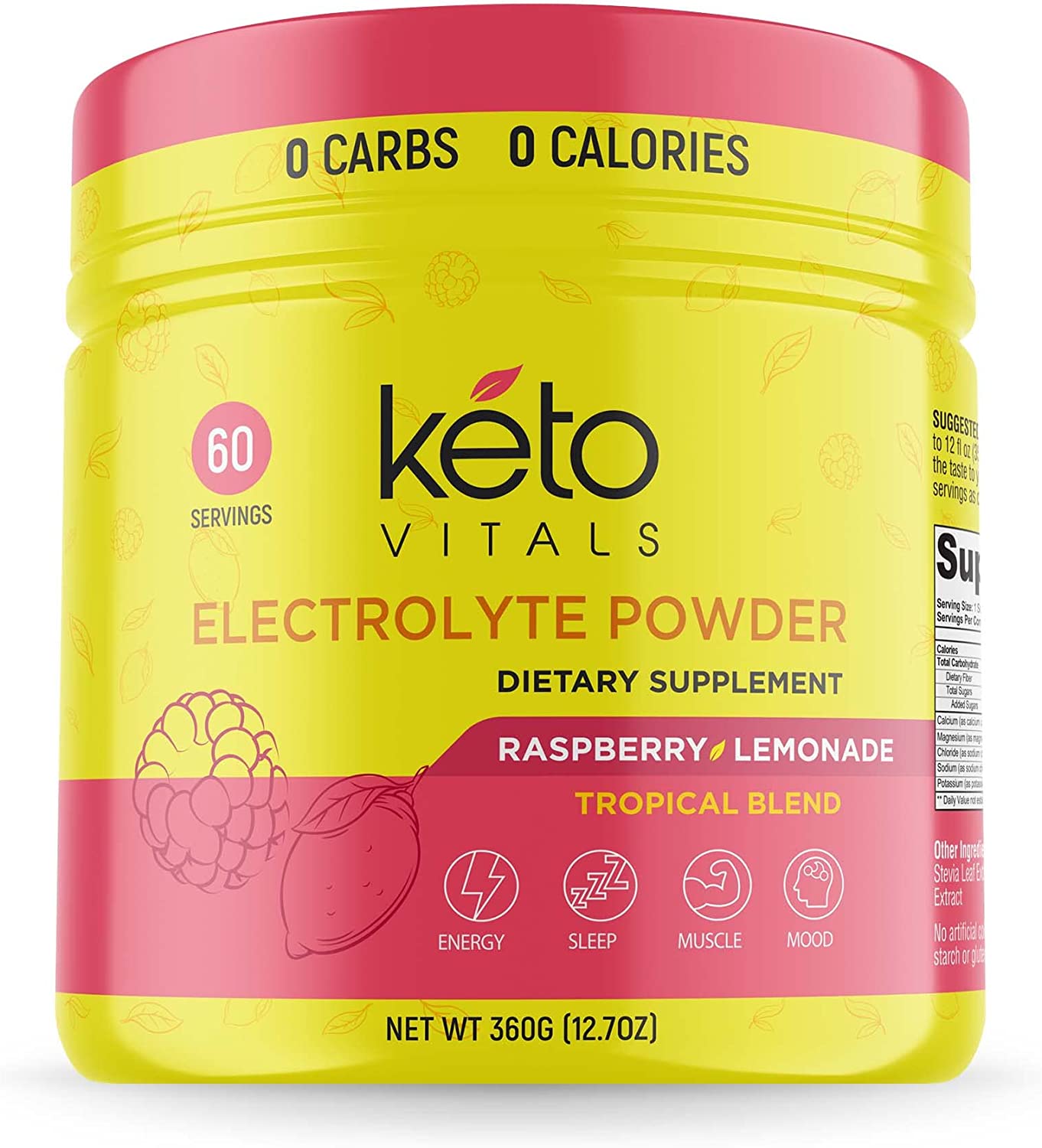 Keto Vitals Electrolyte Powder - Sugar Free Keto Electrolytes Powder with Potassium, Magnesium, Sodi