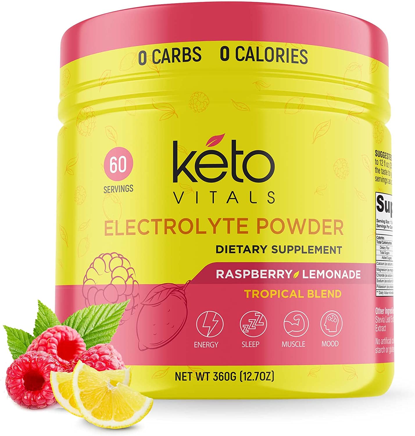 Keto Vitals Electrolyte Powder - Sugar Free Keto Electrolytes Powder with Potassium, Magnesium, Sodi