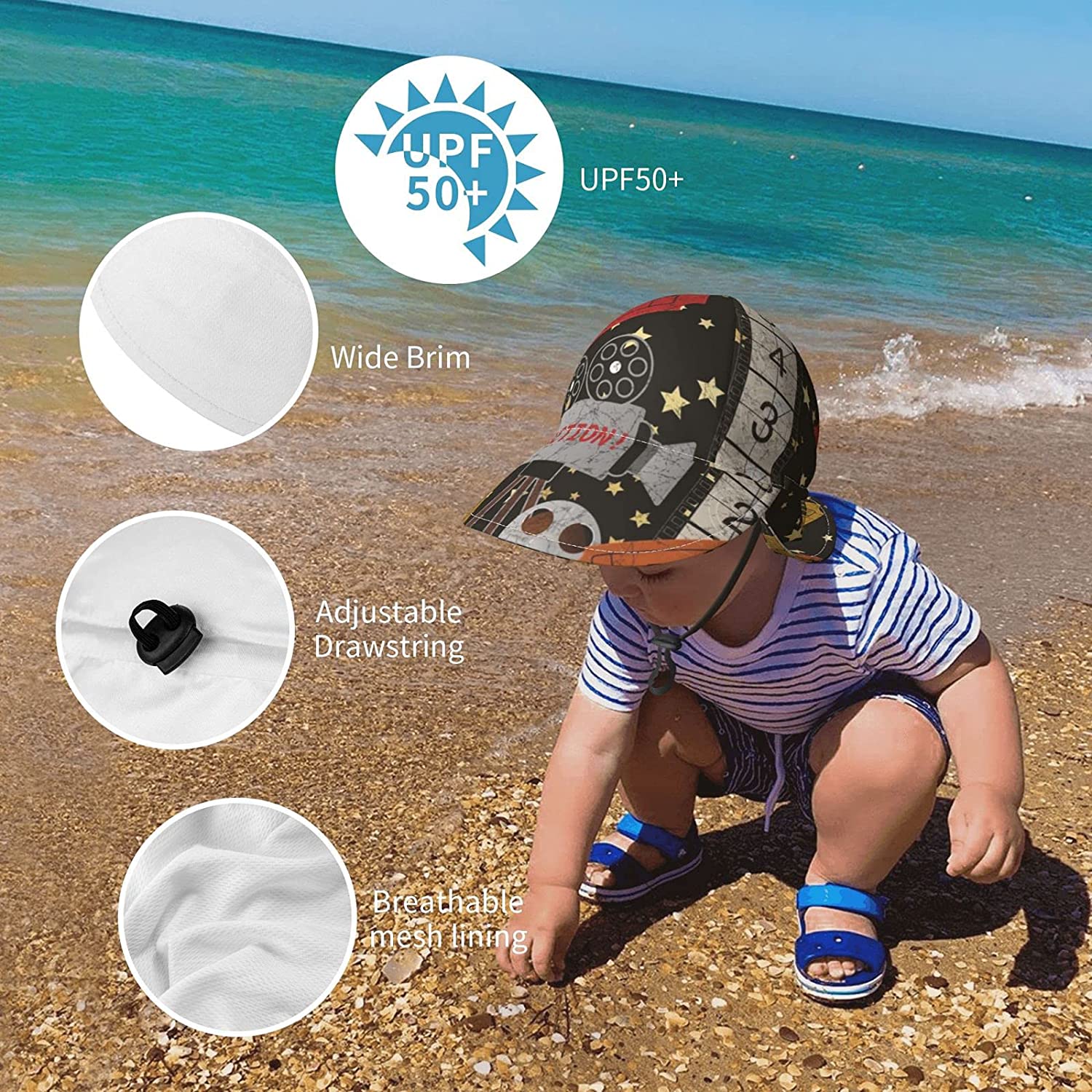 Kids Sun Hat Summer Play Hat Wide Brim Sun Protection Caps for Baby Infant Bucket Hat