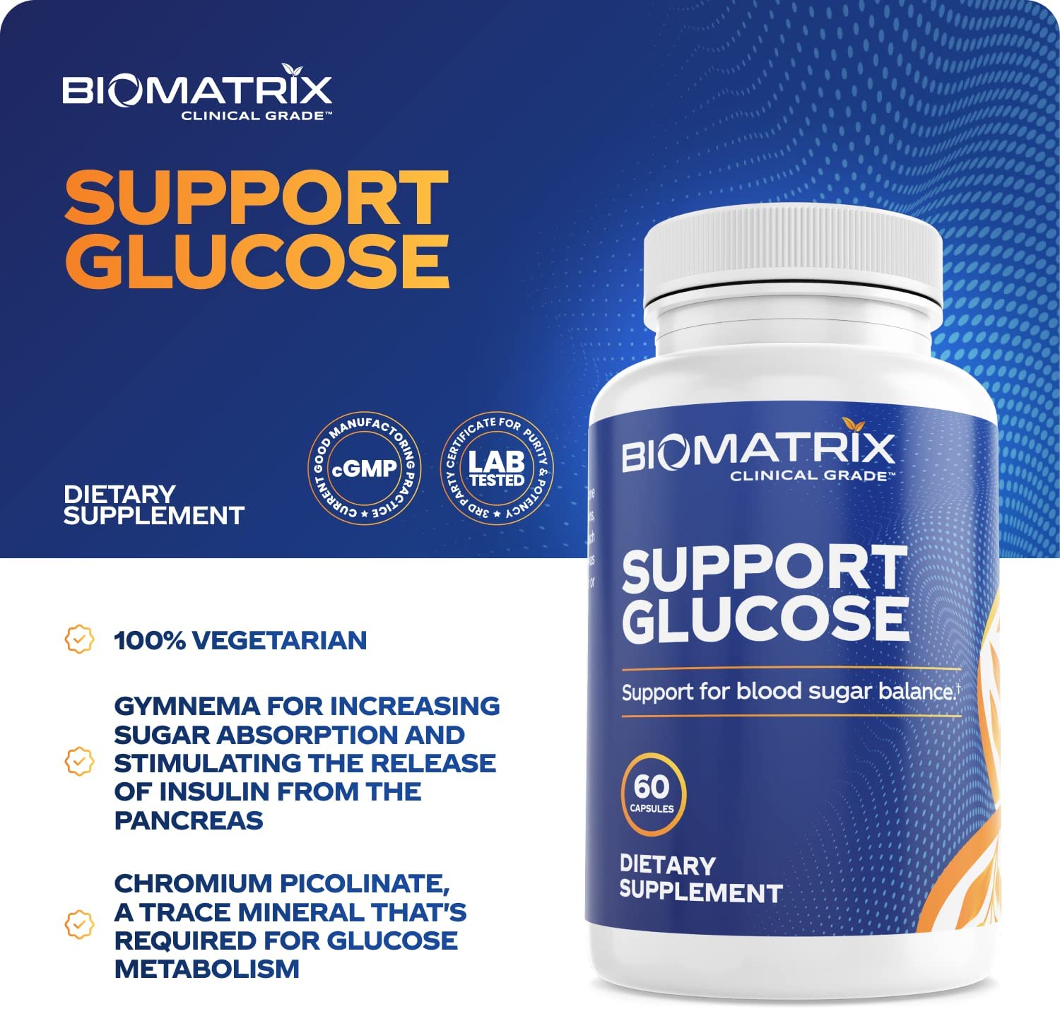 Blood Sugar Stabilizer Supplement for Healthy Blood Sugar & Glycemic Control with Gymnema, Vanadyl S