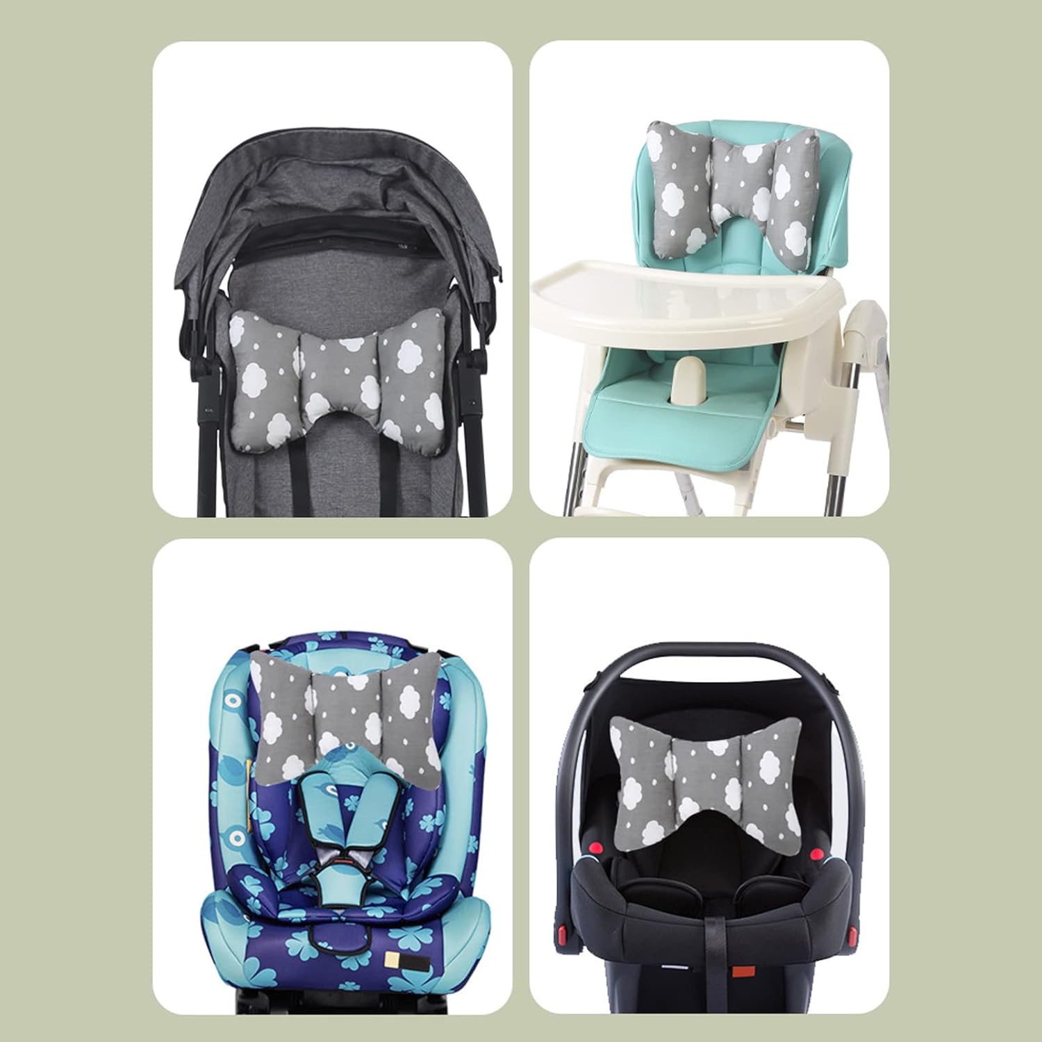 Baby Pillow, Neck Protector Cotton Baby Pillow Environmentally Friendly for Baby(\xe3\x80\x90White C