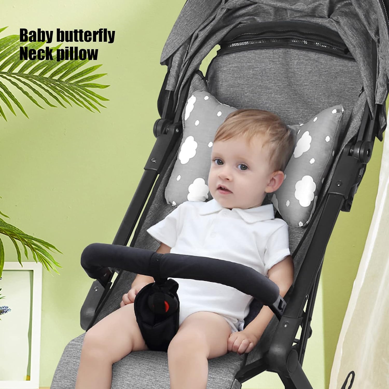 Baby Pillow, Neck Protector Cotton Baby Pillow Environmentally Friendly for Baby(\xe3\x80\x90White C