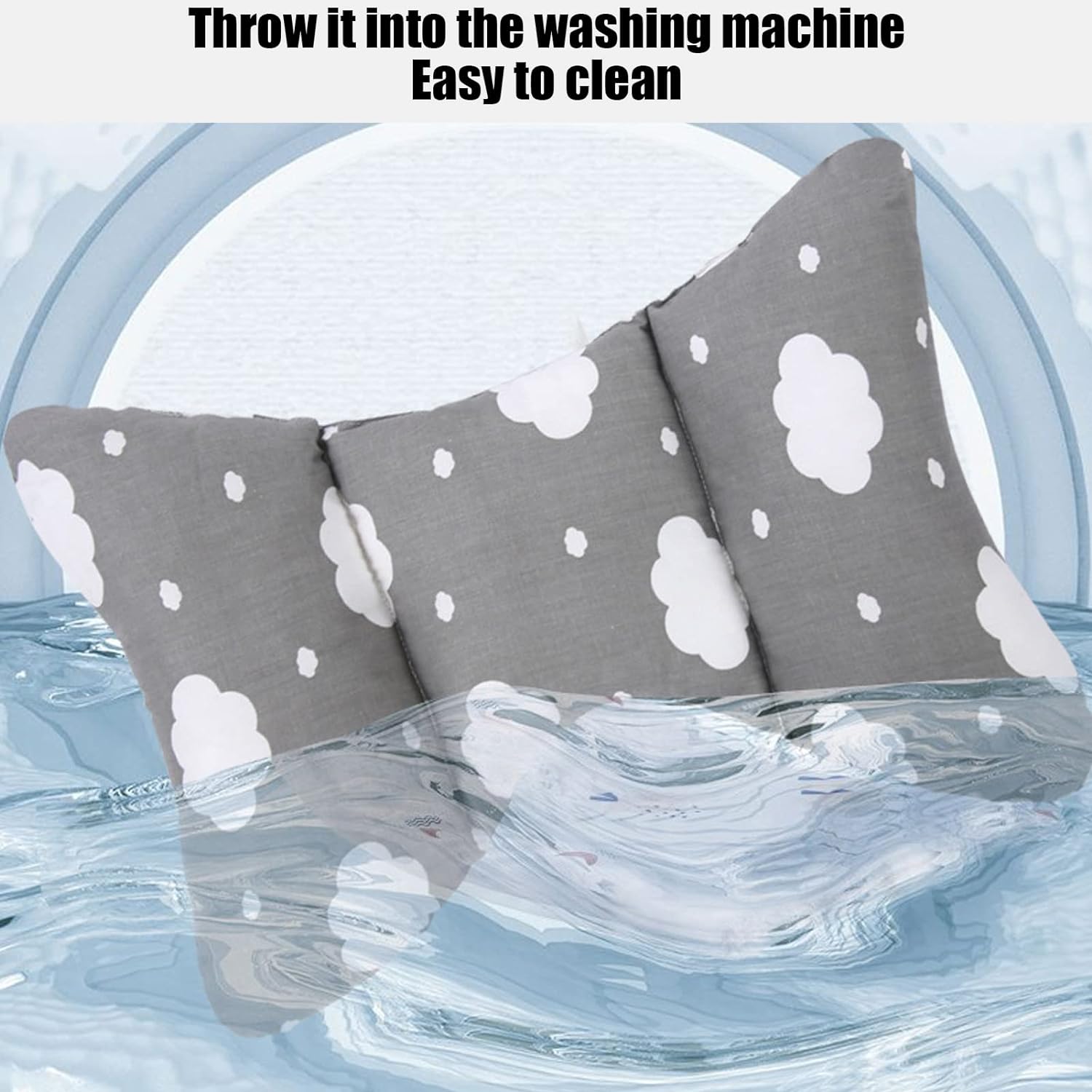 Baby Pillow, Neck Protector Cotton Baby Pillow Environmentally Friendly for Baby(\xe3\x80\x90White C