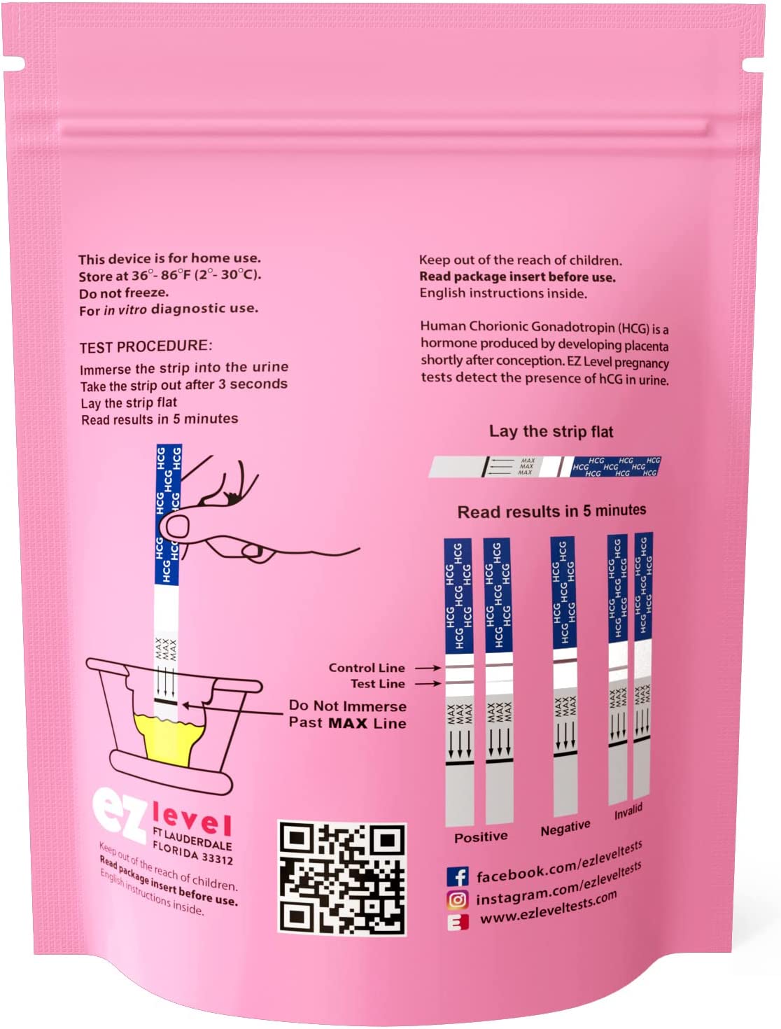 EZ Level 25 Pregnancy Test Strips (25 Count)