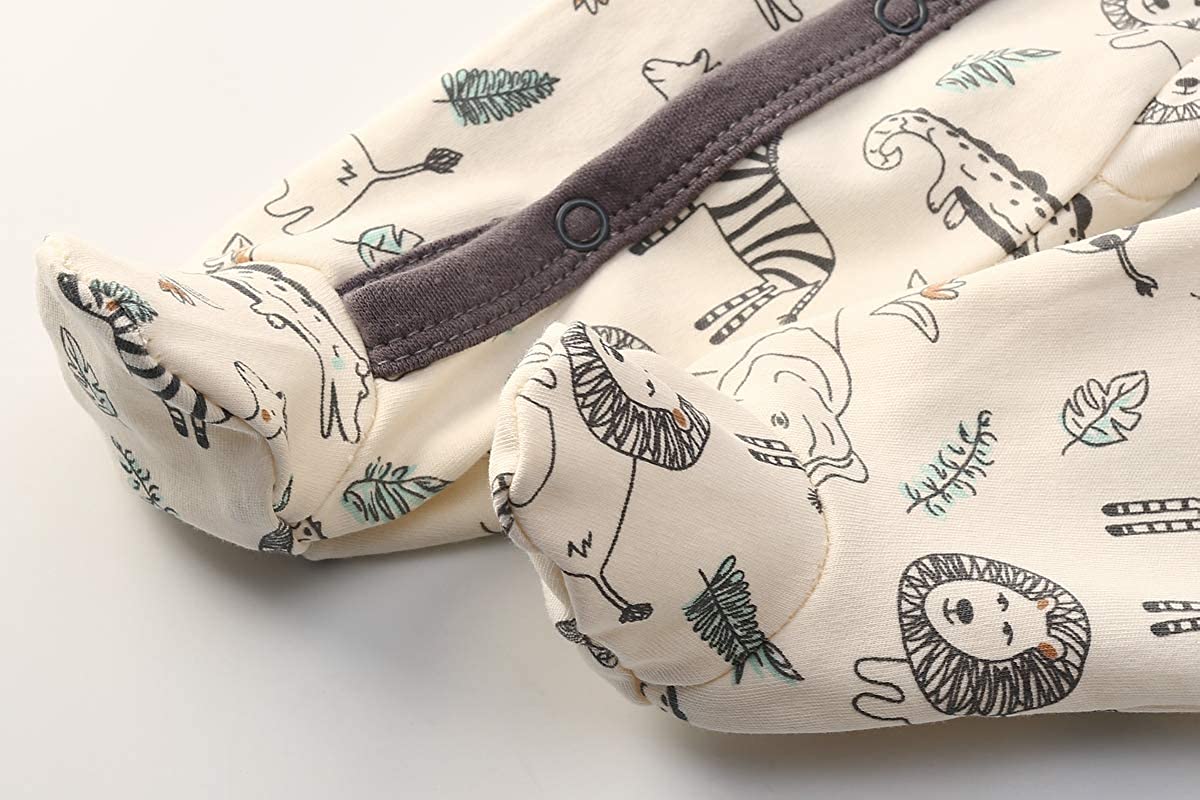 Kiddiezoom Baby and Toddler Boys'Snug Fit Footed Cotton Pajamas