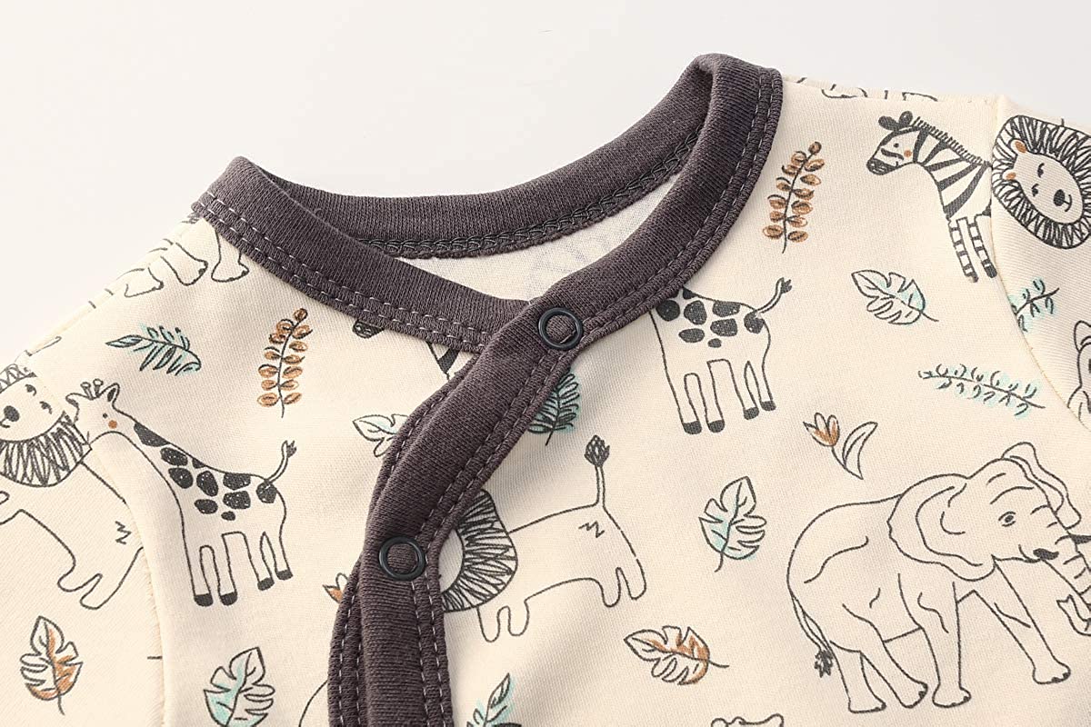 Kiddiezoom Baby and Toddler Boys'Snug Fit Footed Cotton Pajamas