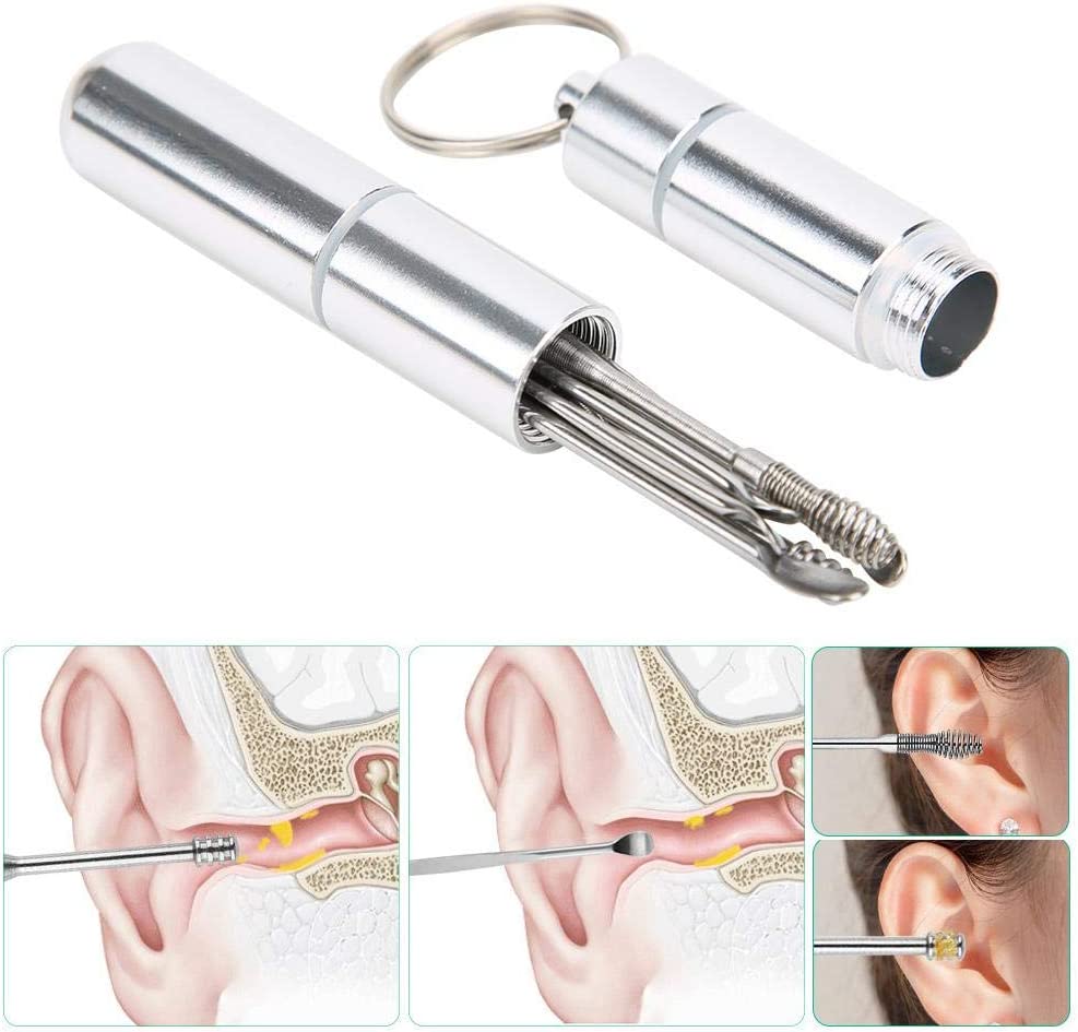 TOPINCN Ear Pick Tools Curette Cleaner Reusable Ear Cleaner Vintage Stainless Steel Ear Pick Earwax 
