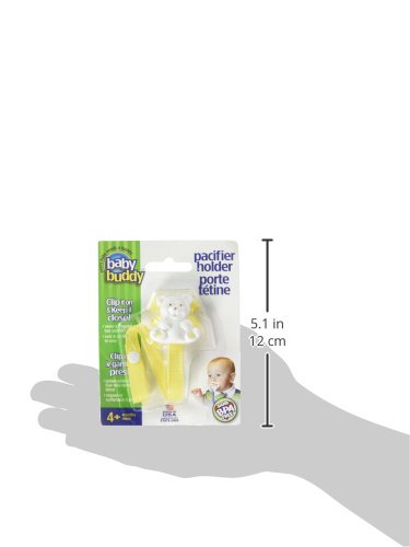 Baby Buddy 2 Piece Unisex Pacifier Holder Clip, Yellow/Light Blue, 4 Months and Up