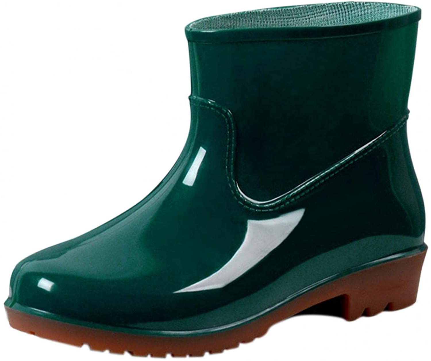 Aunimeifly Short rain Boots for Women and Waterproof Garden Shoes Stylish Light Ankle Rain Shoes and