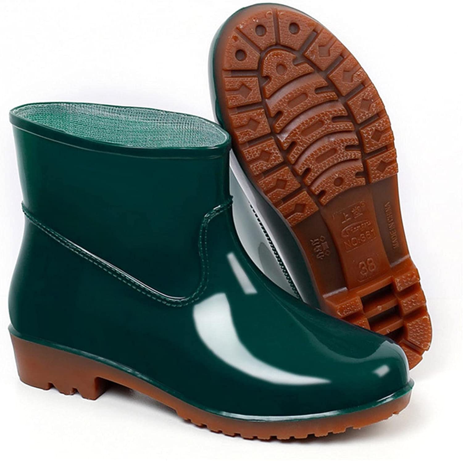 Aunimeifly Short rain Boots for Women and Waterproof Garden Shoes Stylish Light Ankle Rain Shoes and