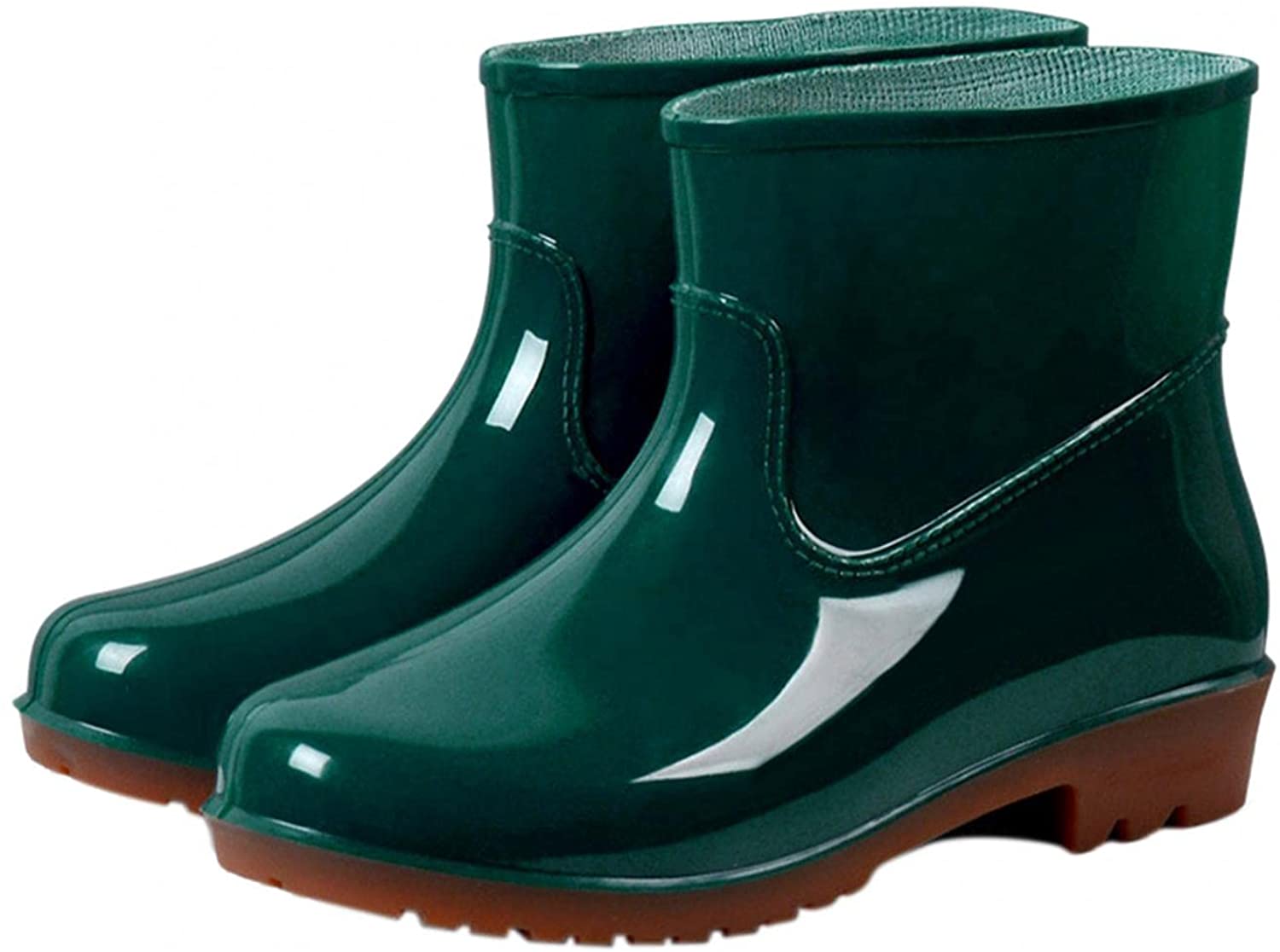 Aunimeifly Short rain Boots for Women and Waterproof Garden Shoes Stylish Light Ankle Rain Shoes and