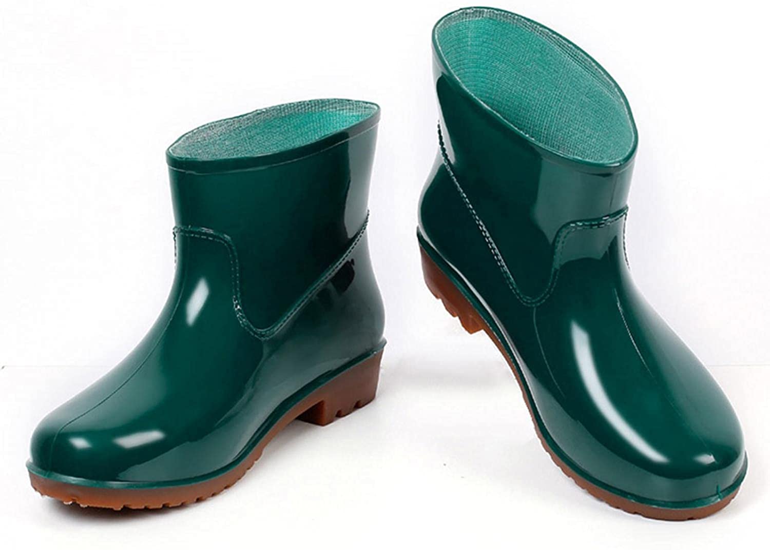 Aunimeifly Short rain Boots for Women and Waterproof Garden Shoes Stylish Light Ankle Rain Shoes and