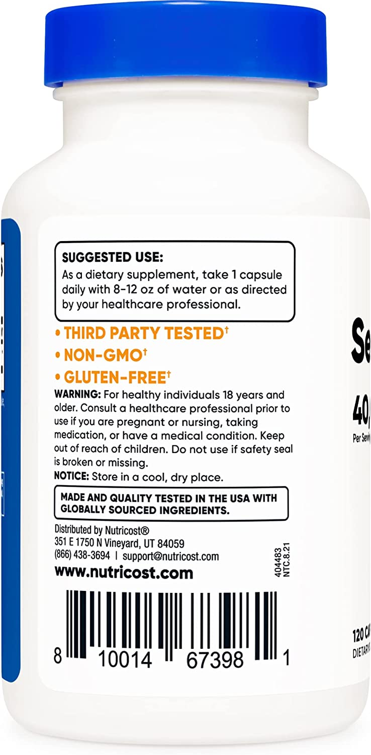 Nutricost Serrapeptase 40,000 SPU, 120 Capsules - Gluten Free, Non-GMO, and Vegetarian Friendly