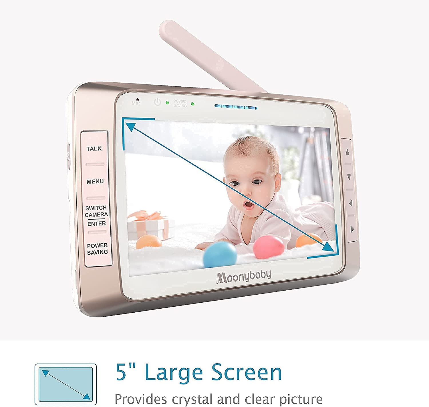 Moonybaby Long Range No WiFi Baby Monitor with 4 Cameras for 4 Rooms, Trust 50s