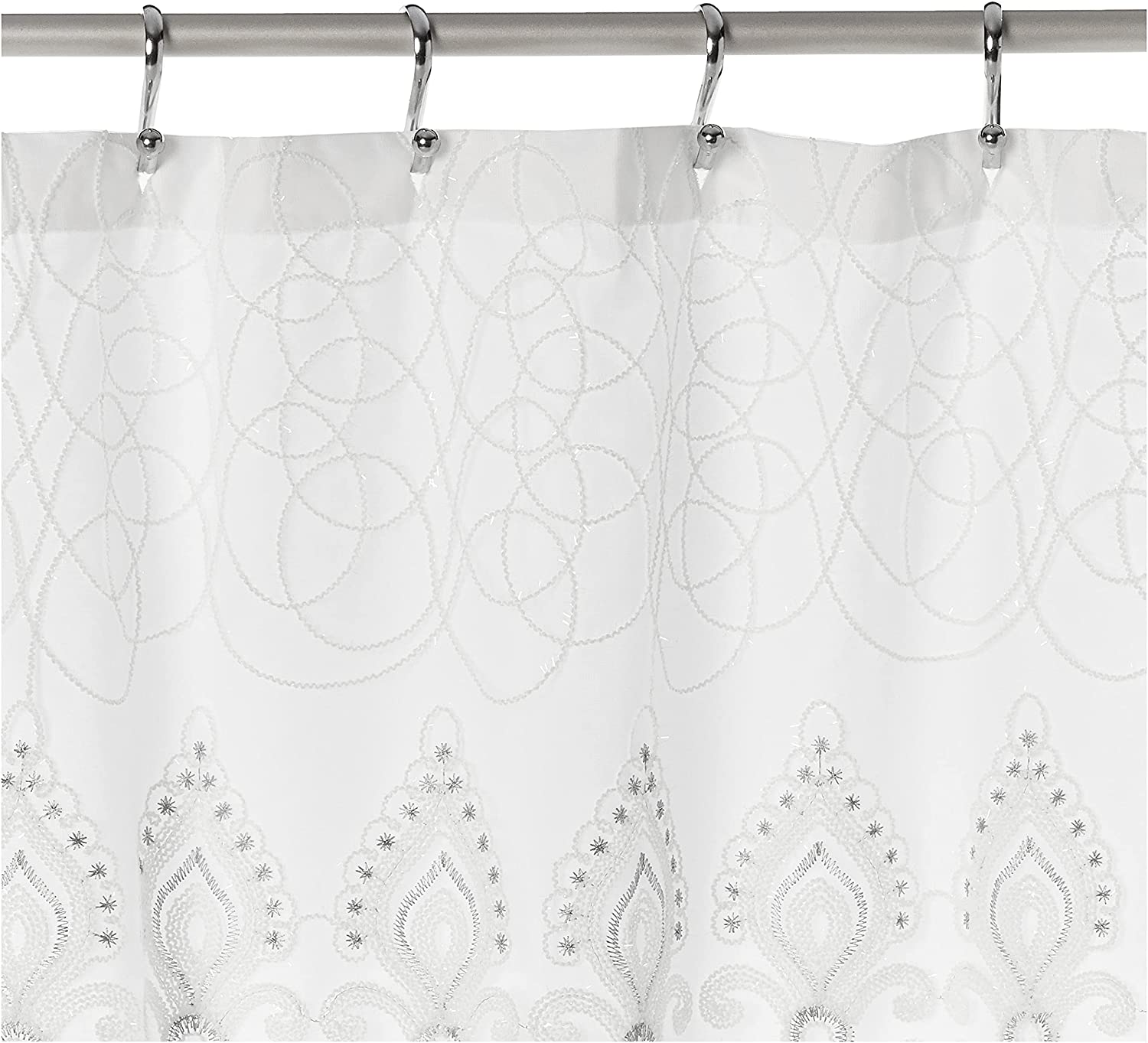 Popular Bath Monaco, Shower Curtain, White