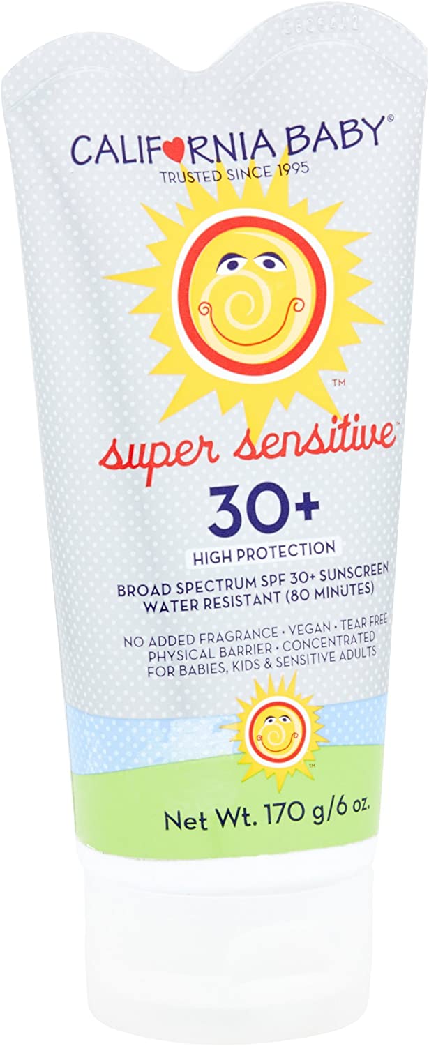 California Baby Face & Body Sunscreen Lotion SPF 30+ Sunscreen - For Babies, Kids & Adults, Free of