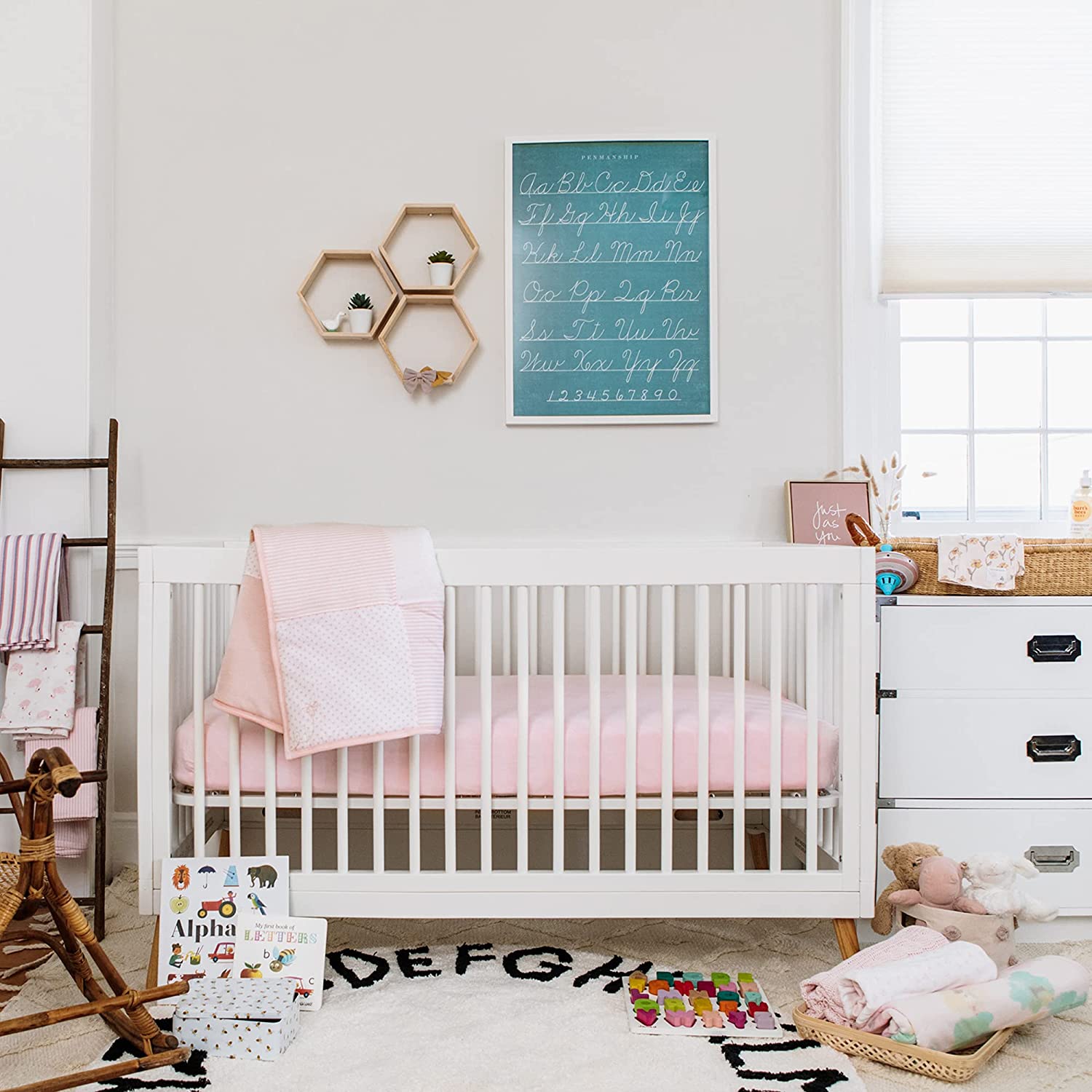 Burt's Bees Baby - Solid Fitted Crib Sheet, 100% Organic Crib Sheet for Standard Crib and Toddler Ma