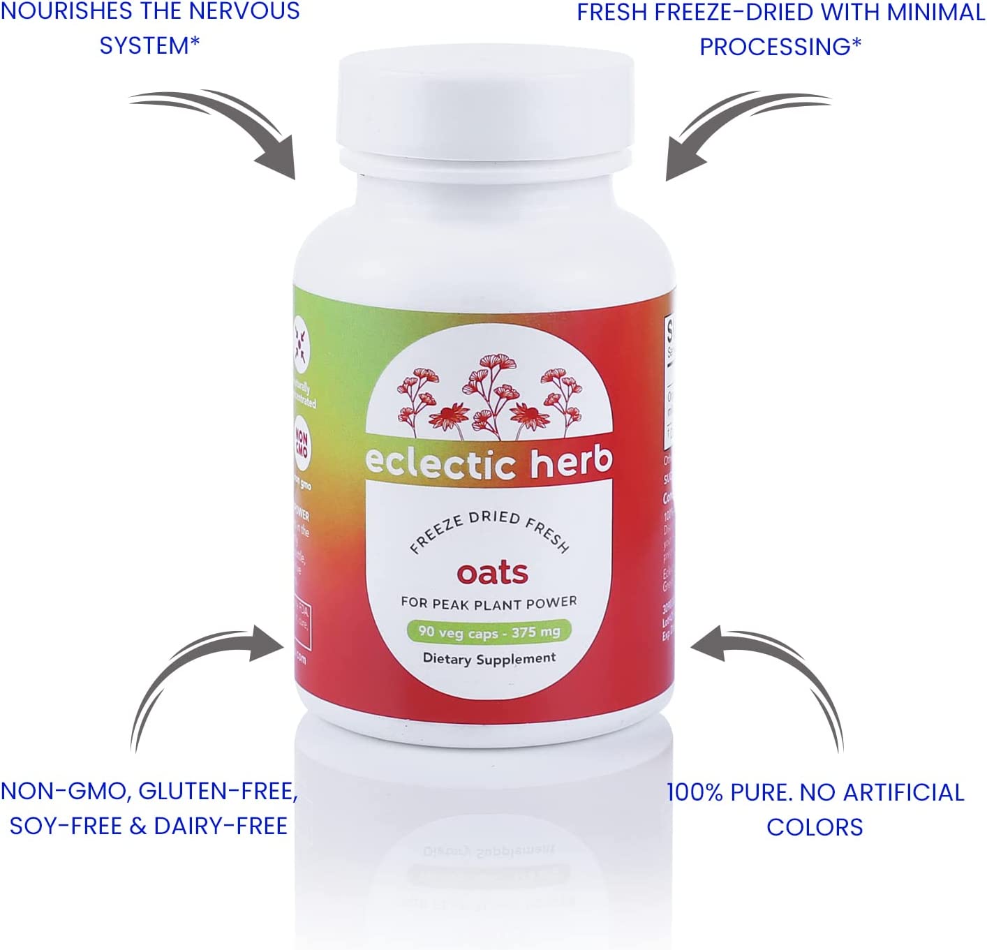 Eclectic Institute Raw Fresh Freeze-Dried Non-GMO Oats | 90 CT (375 mg)