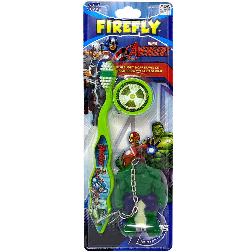 Marvel Avengers Superheroes Hulk Soft Bristle Manual Toothbrush with Figure Set