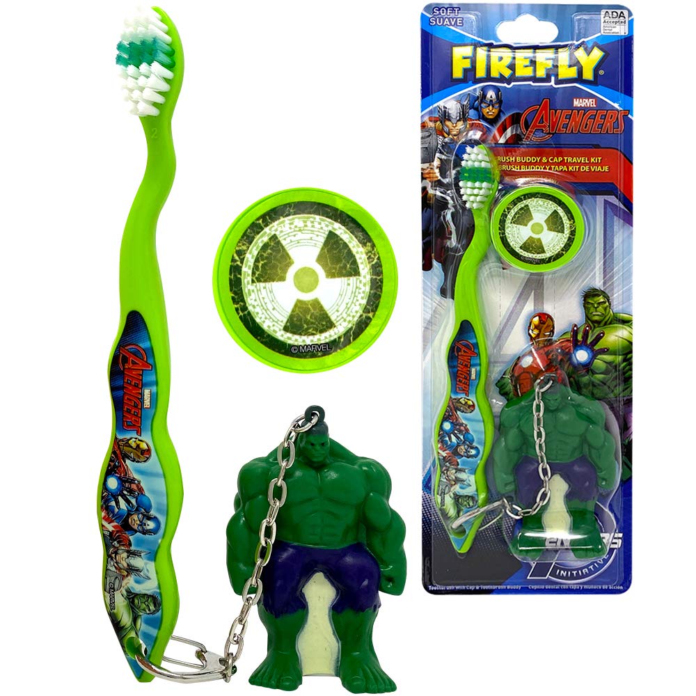 Marvel Avengers Superheroes Hulk Soft Bristle Manual Toothbrush with Figure Set