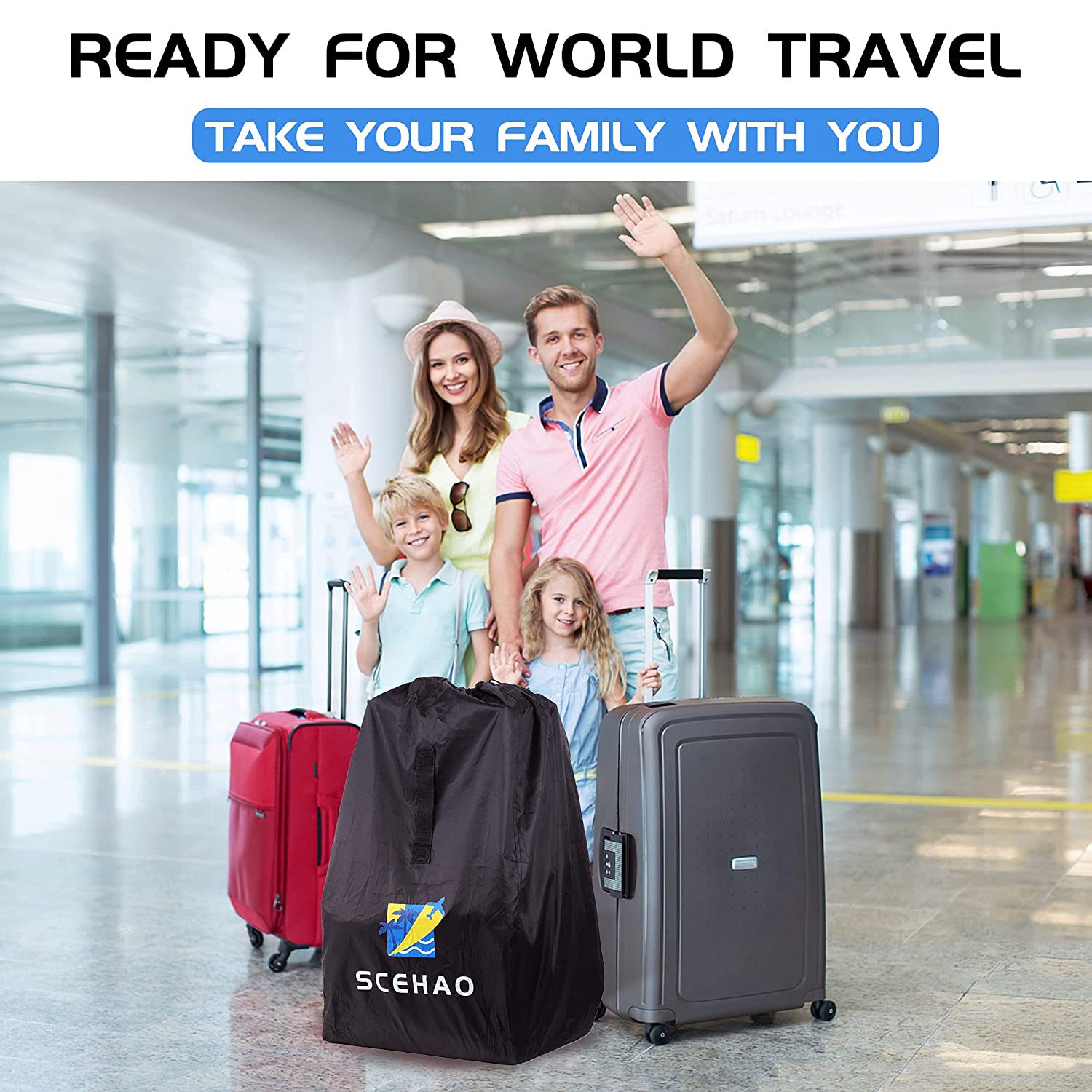 SCEHAO Car Seat Travel Bag for Airplane,Car Seat Bags for Air Travel,Suitable for Booster Seats, Con