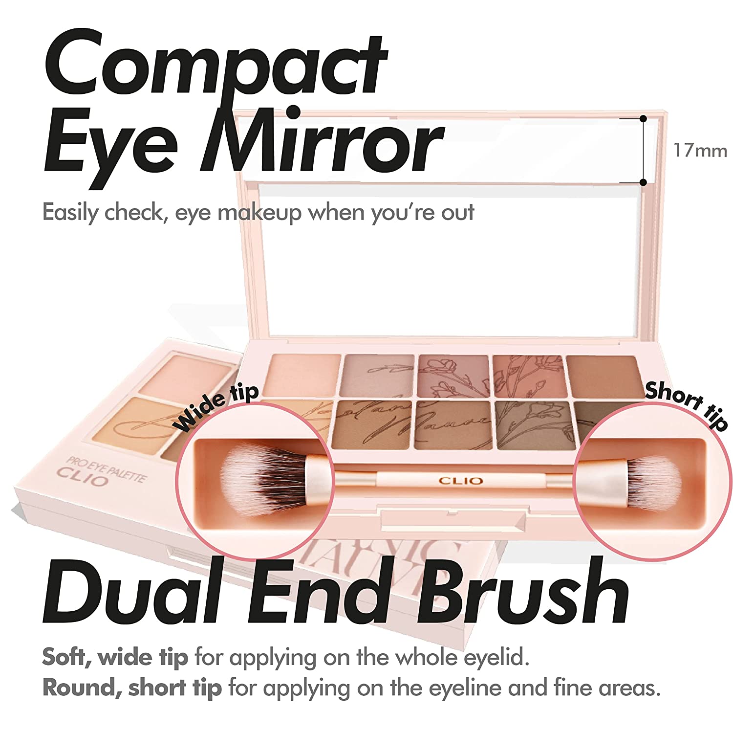 CLIO Pro Eye Shadow Palette | Matte, Shimmer, Glitter, Pearls, Highly Pigments, Long-Wearing | Stree