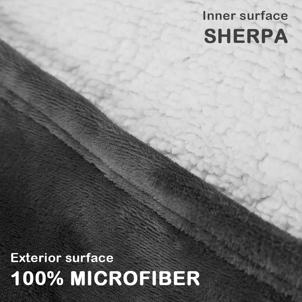 Sunyana Wearable Oversized Blanket Sweatshirt with Deep Pocket and Elastic Sleeve, Warm Fleece Sherp