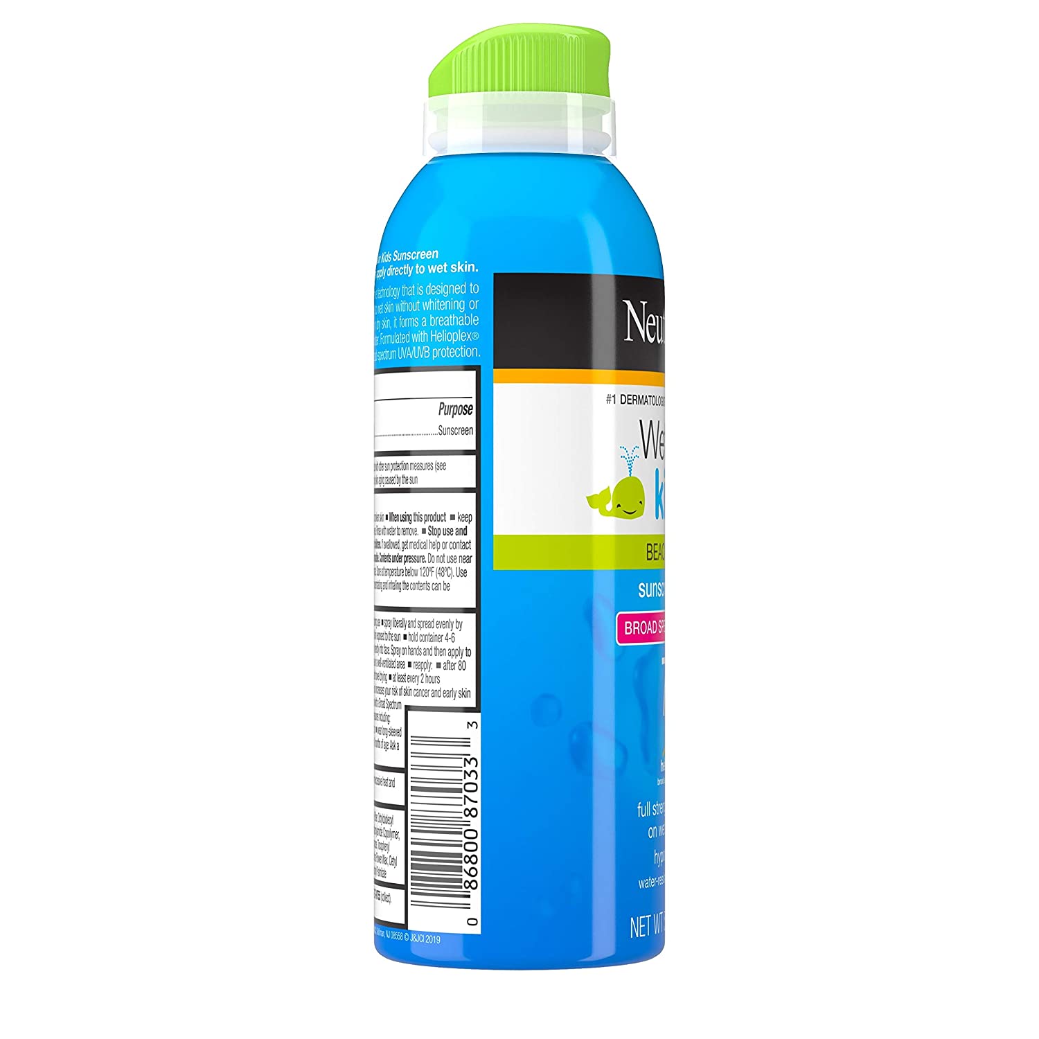 Neutrogena Wet Skin Kids Sunscreen Spray Mist, Water-Resistant and Oil-Free, Broad Spectrum SPF 70+ 