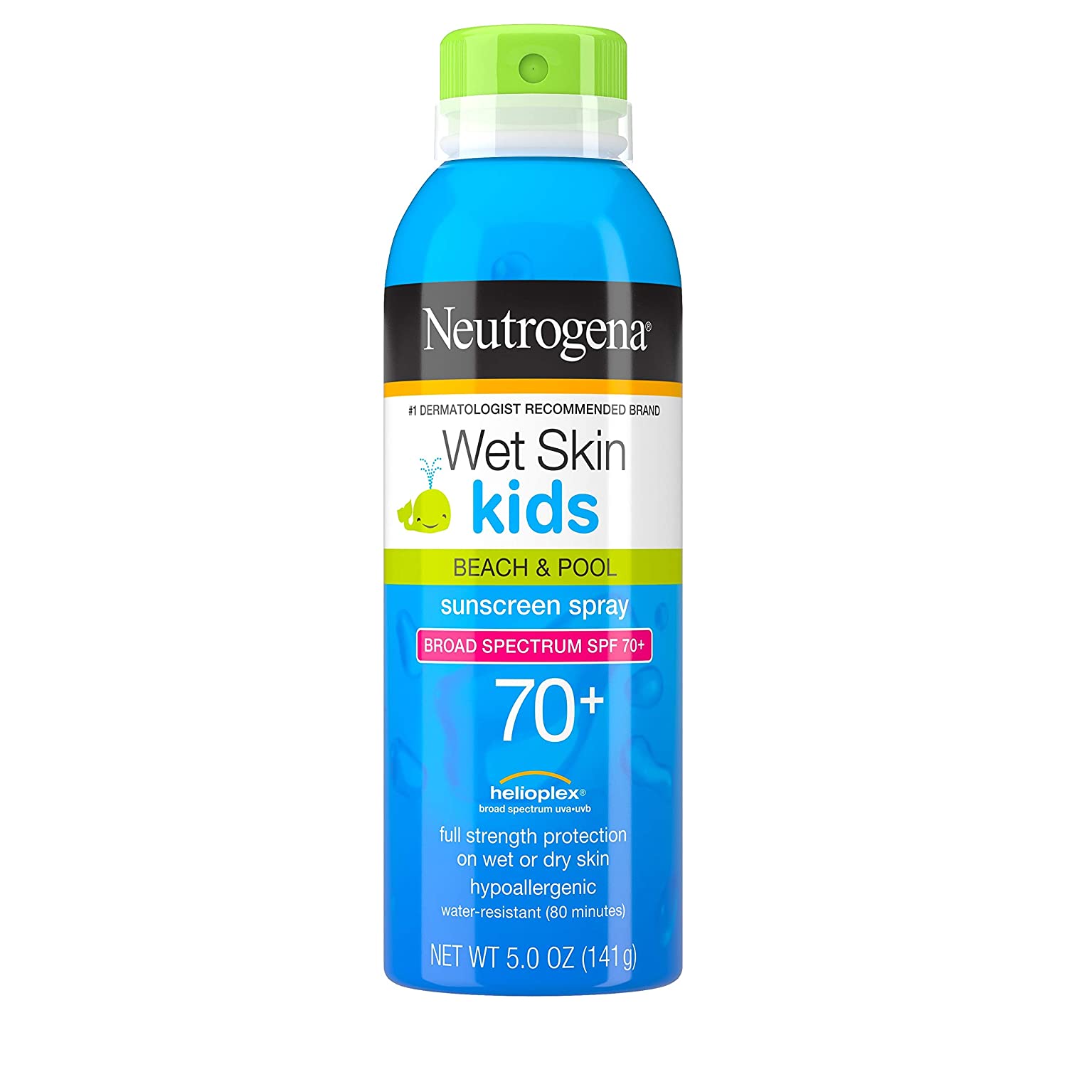 Neutrogena Wet Skin Kids Sunscreen Spray Mist, Water-Resistant and Oil-Free, Broad Spectrum SPF 70+ 