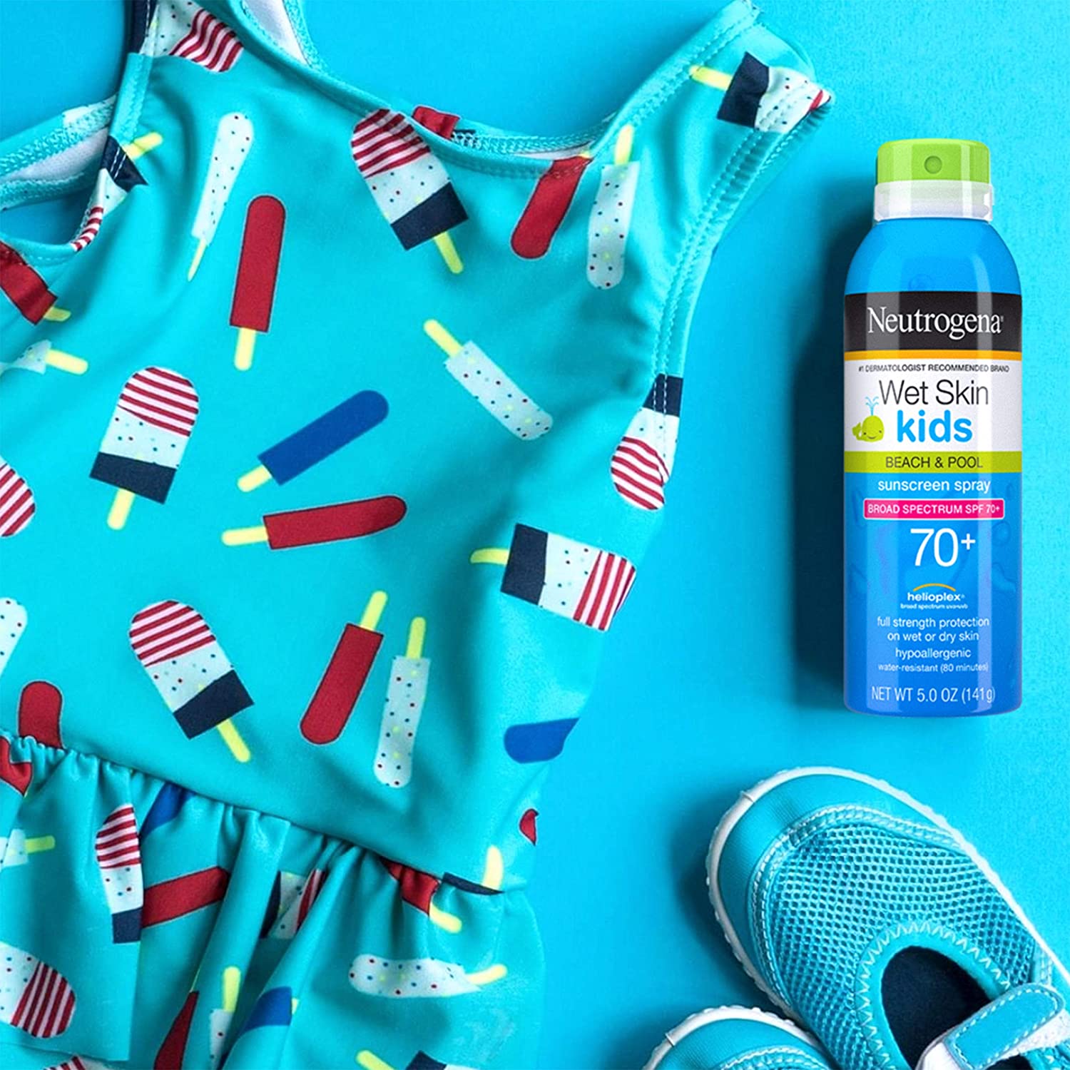 Neutrogena Wet Skin Kids Sunscreen Spray Mist, Water-Resistant and Oil-Free, Broad Spectrum SPF 70+ 