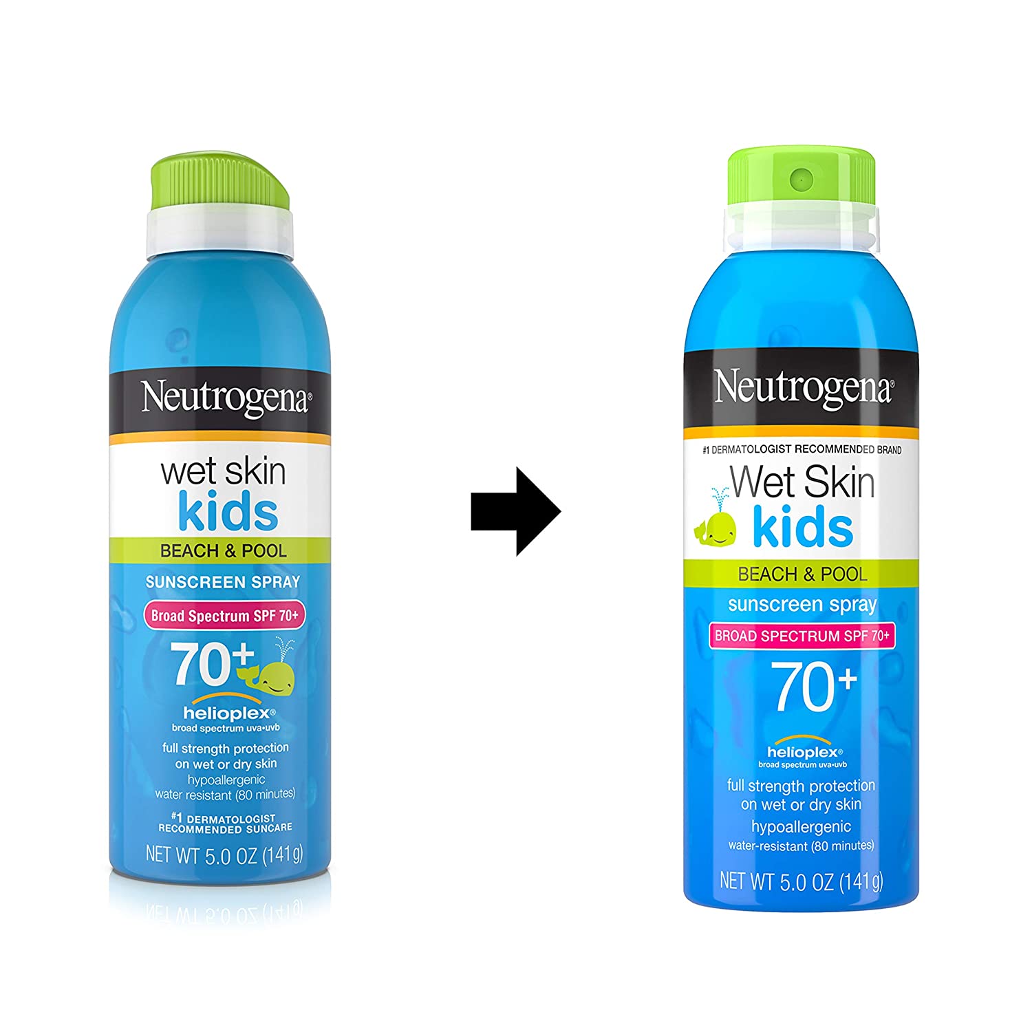 Neutrogena Wet Skin Kids Sunscreen Spray Mist, Water-Resistant and Oil-Free, Broad Spectrum SPF 70+ 