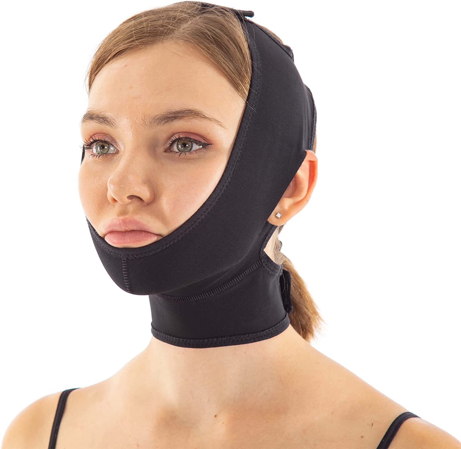 Chin Compression Garment, Chin Strap Band Face Lift, Chin Lift Band, Neck Cover Face Compression (M,