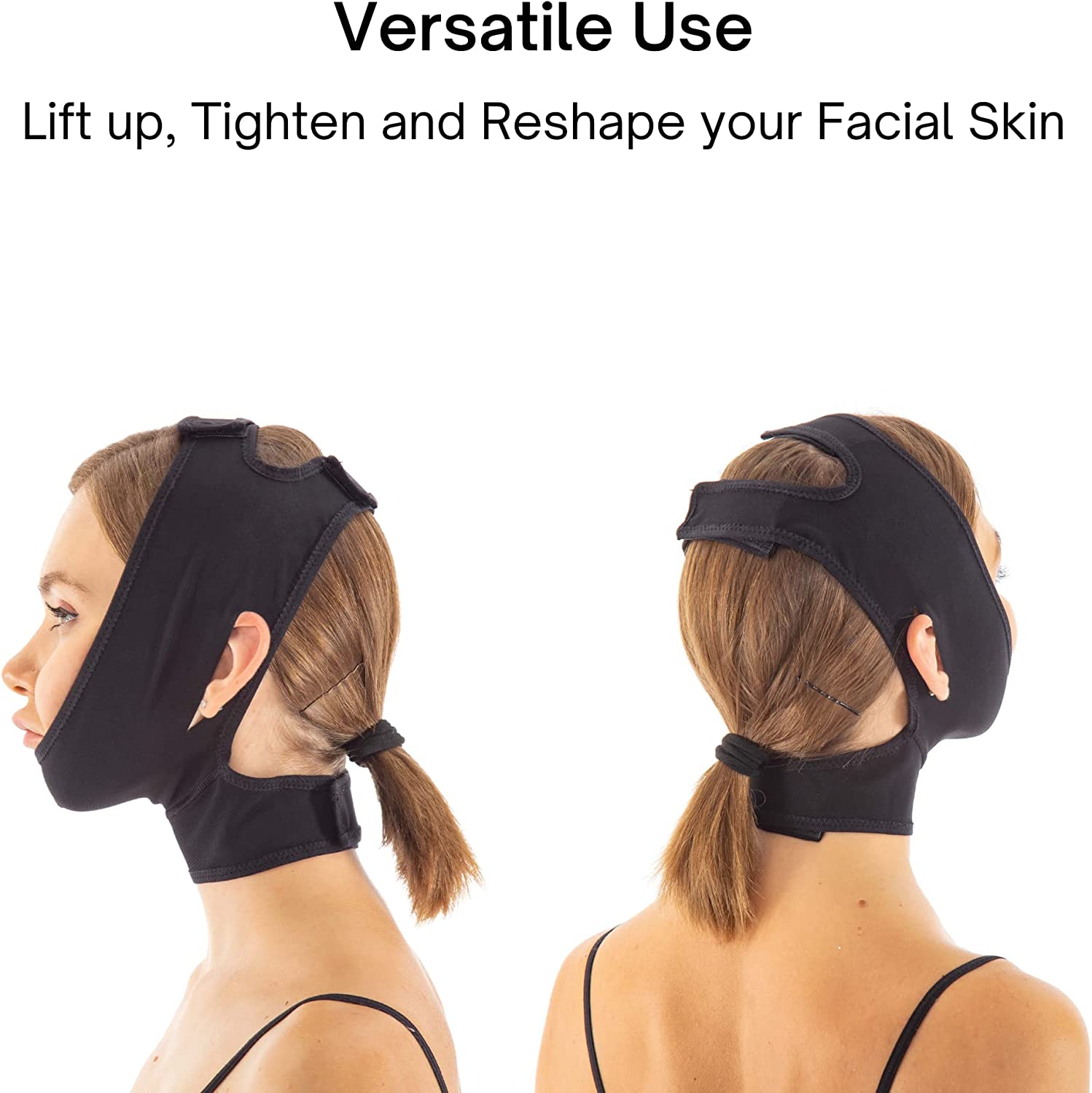 Chin Compression Garment, Chin Strap Band Face Lift, Chin Lift Band, Neck Cover Face Compression (M,
