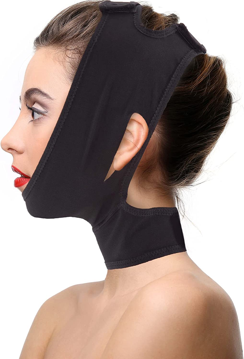 Chin Compression Garment, Chin Strap Band Face Lift, Chin Lift Band, Neck Cover Face Compression (M,