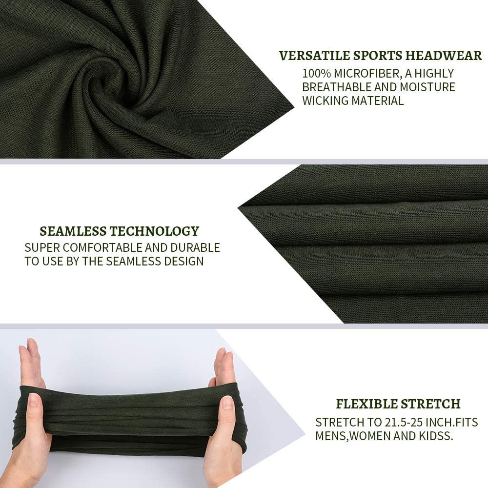Neck Gaiter, Magic Headband Sport Headwear Elastic Face Mask Bandana Scarf UV Resistence Balaclava, 