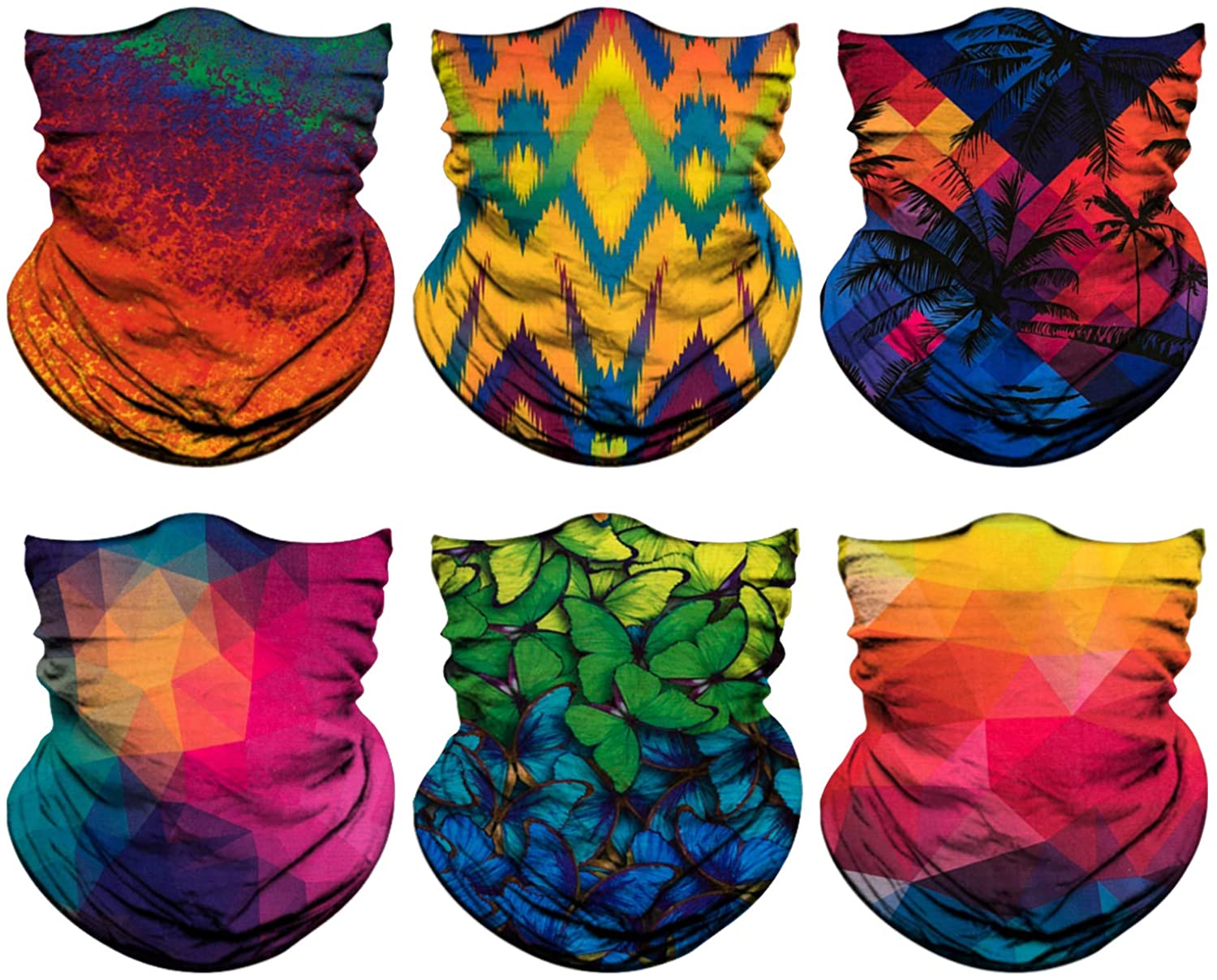 Neck Gaiter, Magic Headband Sport Headwear Elastic Face Mask Bandana Scarf UV Resistence Balaclava, 