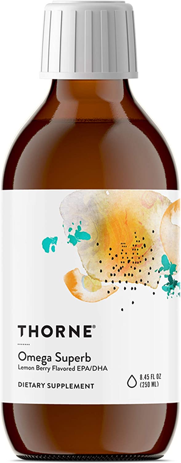 Thorne Omega Superb - Liquid Fish Oil Supplement with 700mg EPA and 440mg DHA - Heart and Brain Heal