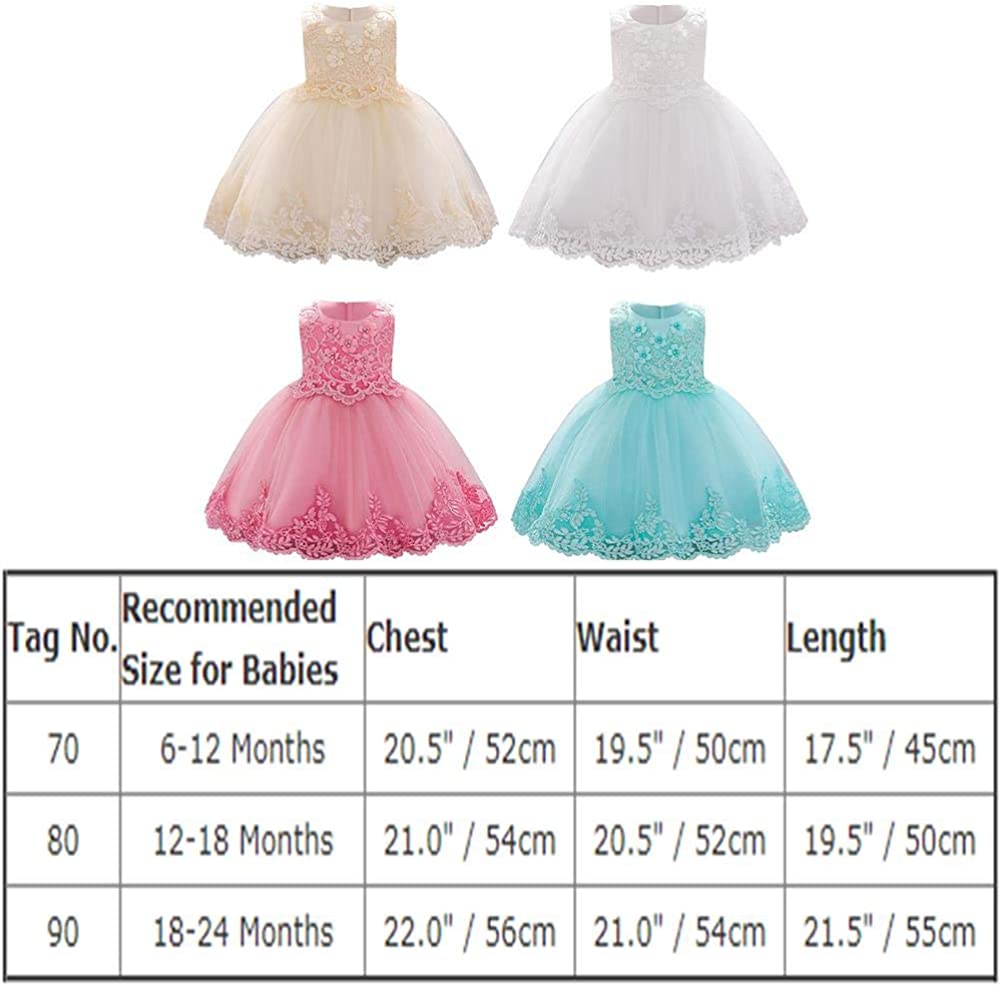 ODASDO Baby Girl Flower Dress Infant Wedding Bridesmaid Birthday Party Pageant Tutu Tulle Princess D