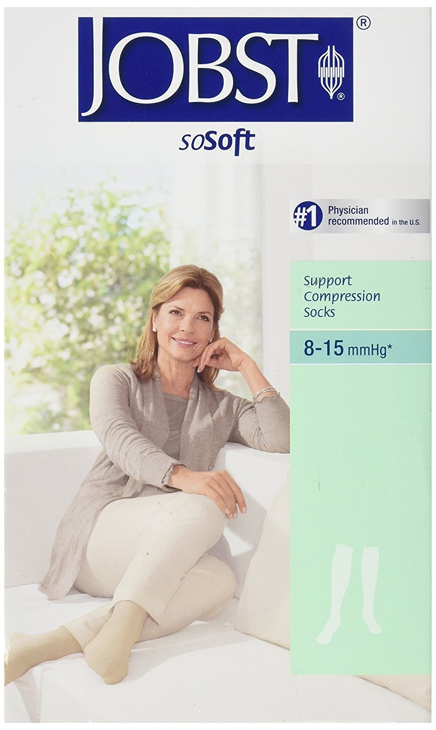 JOBST soSoft Knee High Closed Toe Ribbed Brocade Compression Stockings, High Quality, Breathable, Ex