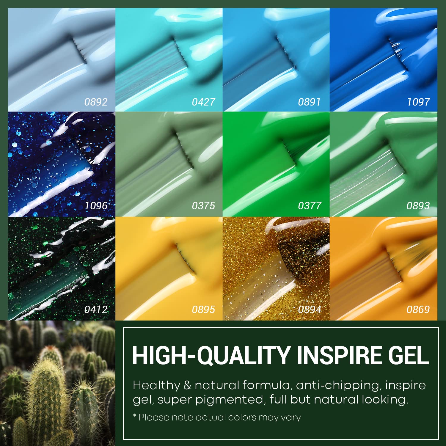 Modelones Gel Nail Polish Kit, Spring Pastel blue Green Yellow Orange Nail Gel Polish Summer Bright 