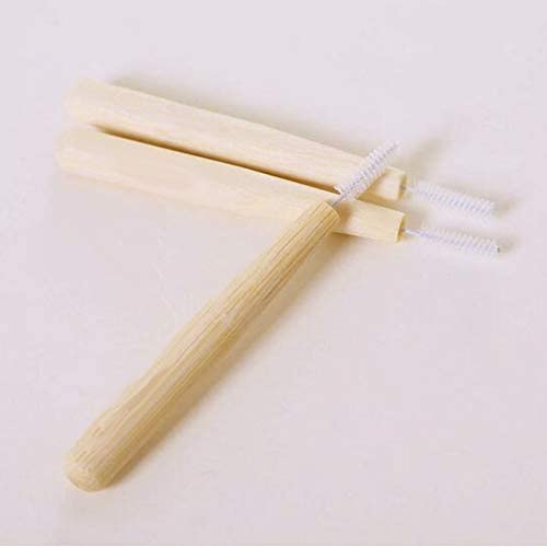 N Noble One/30pcs Interdental Brush Between Teeth Gum Dental Floss Picks with Bamboo Handle for Oral
