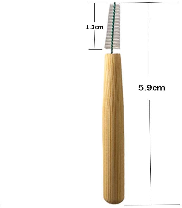 N Noble One/30pcs Interdental Brush Between Teeth Gum Dental Floss Picks with Bamboo Handle for Oral