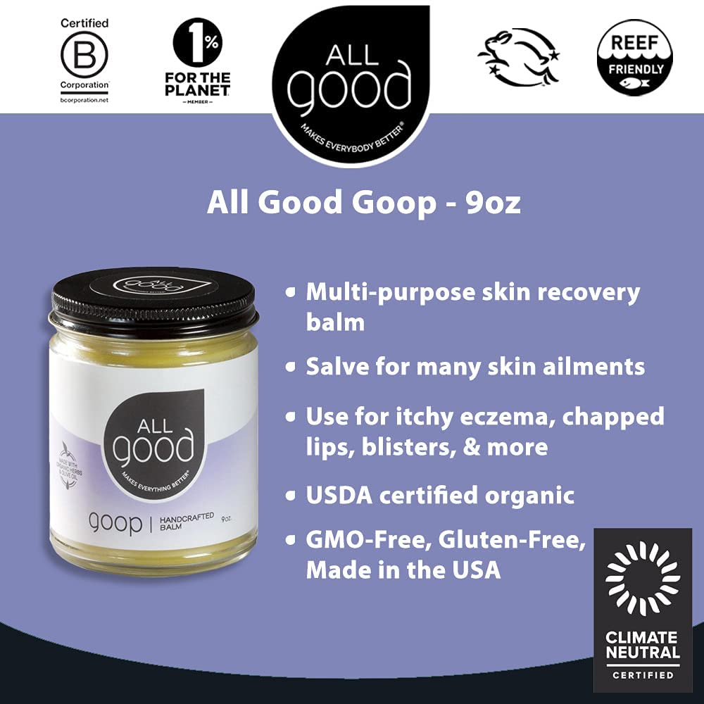 All Good Goop Organic Calendula Ointment - Chafing Cream, Blister Prevention, Dry Skin Salve, Chappe