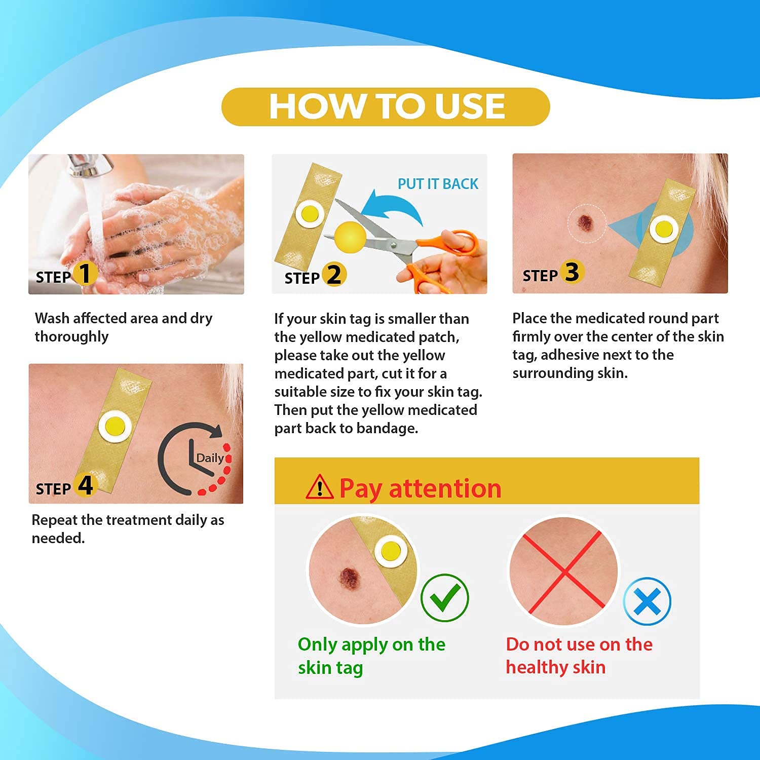 Bambosa Skin Tag Remover Pads, Effective Skin Tags Removal Treatment, Skin Tag Remover, Safe and Fas